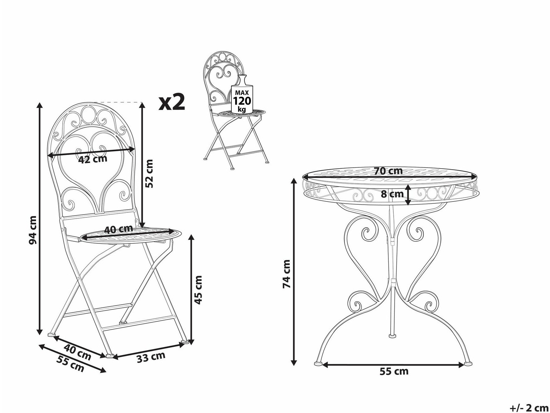 Komplet za balkon Berwyn 3226 (Roza)