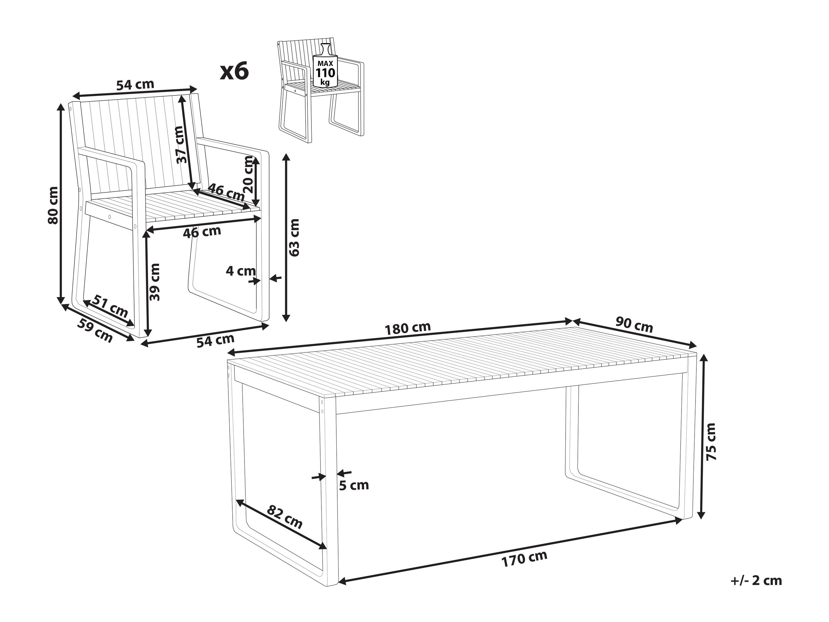 Komplet mize in stolov Berwyn 3228