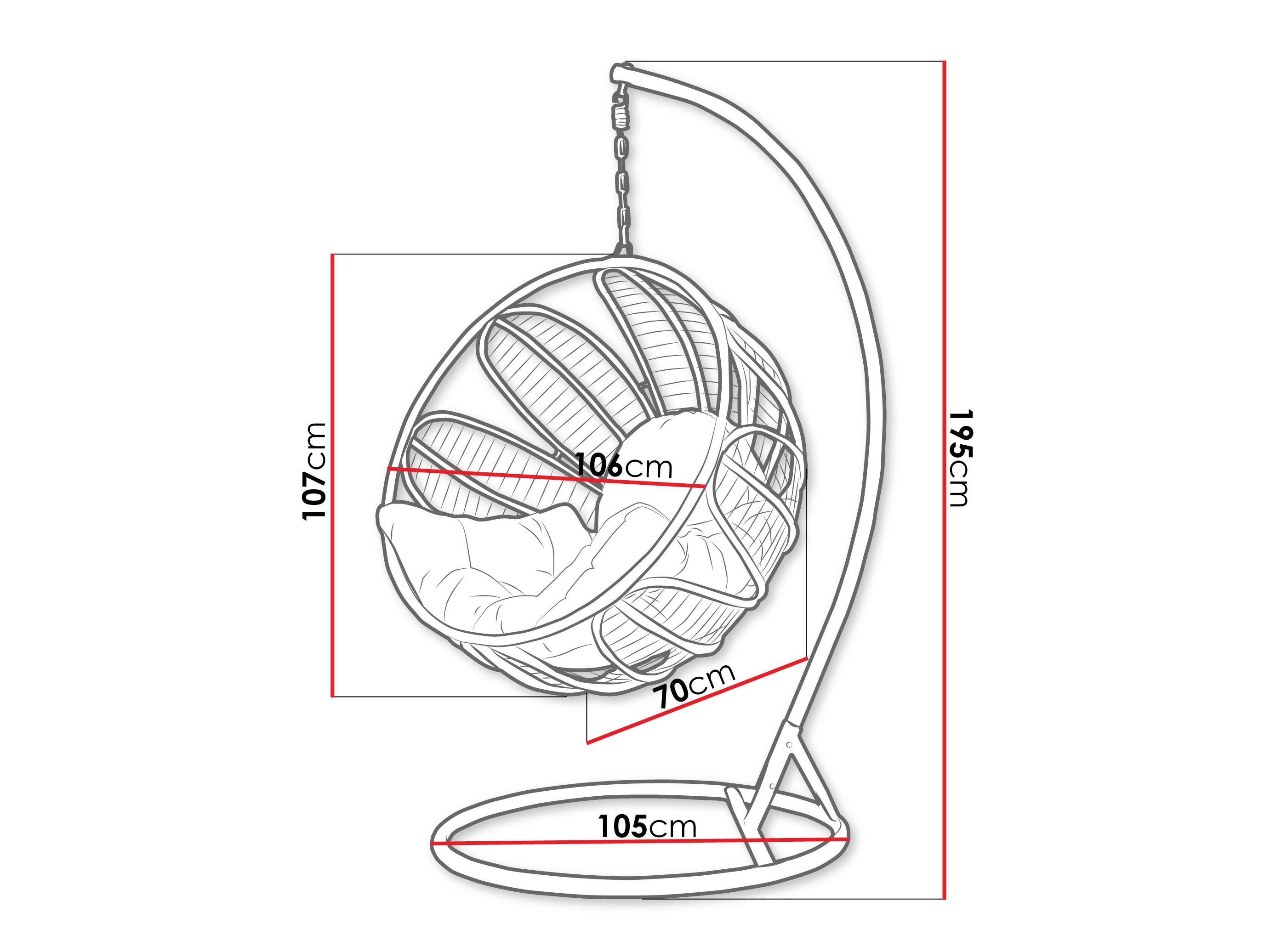 Viseči stol Comfivo 512 (Temno zelena + Zelena)