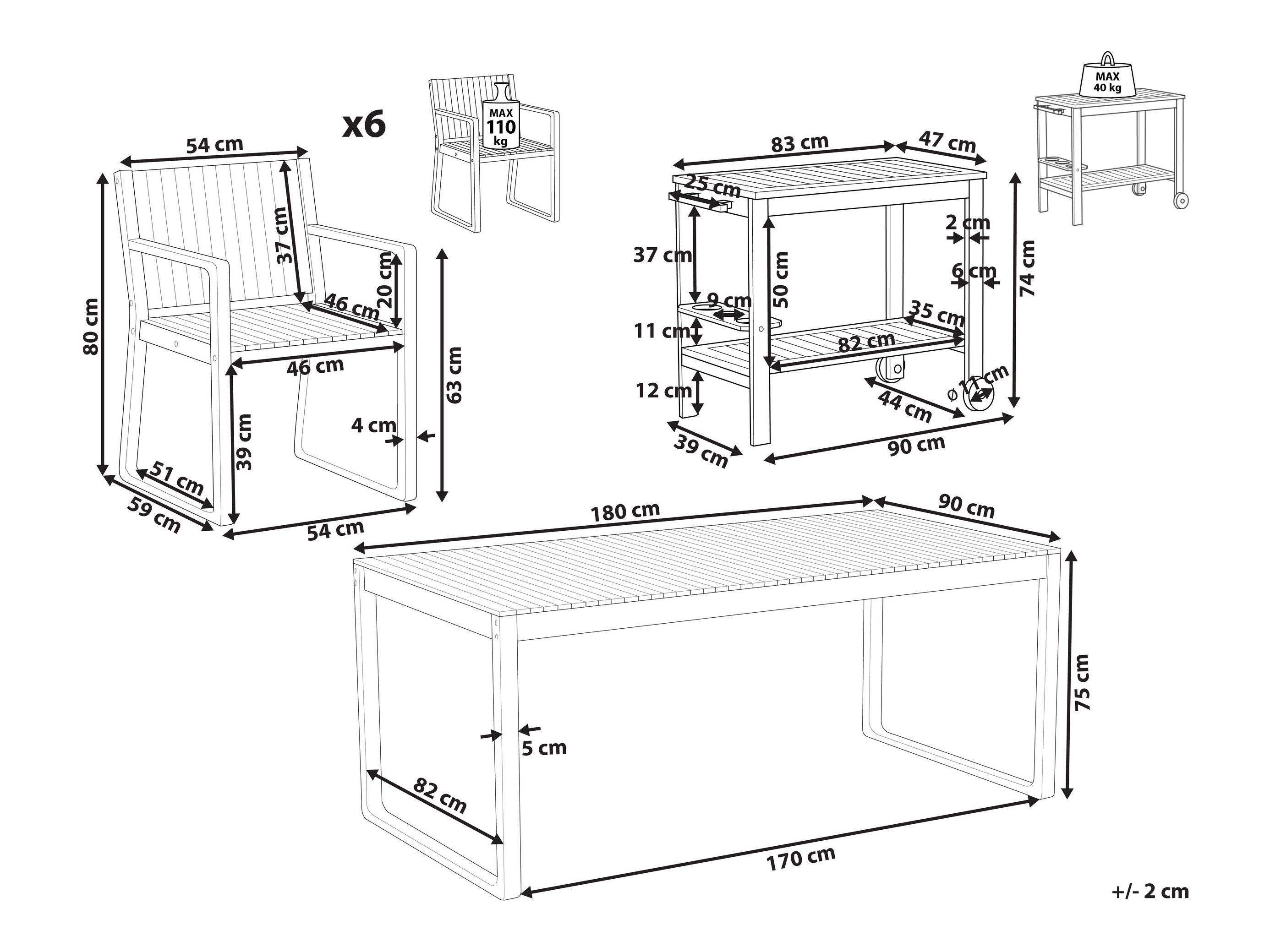Komplet mize in stolov Berwyn 3229