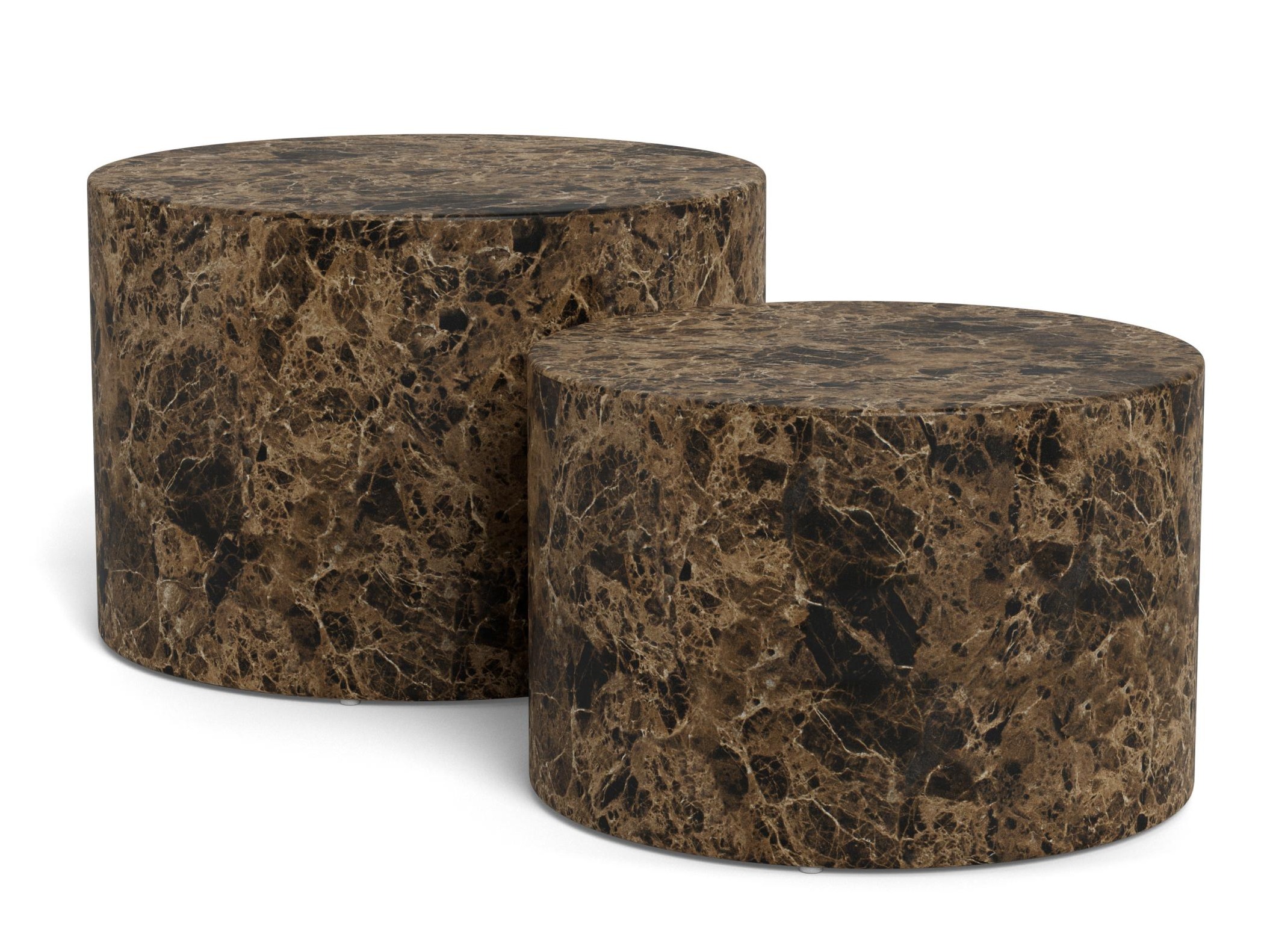 Komplet klubskih mizic Norsica 800 (Rjavi marmor)