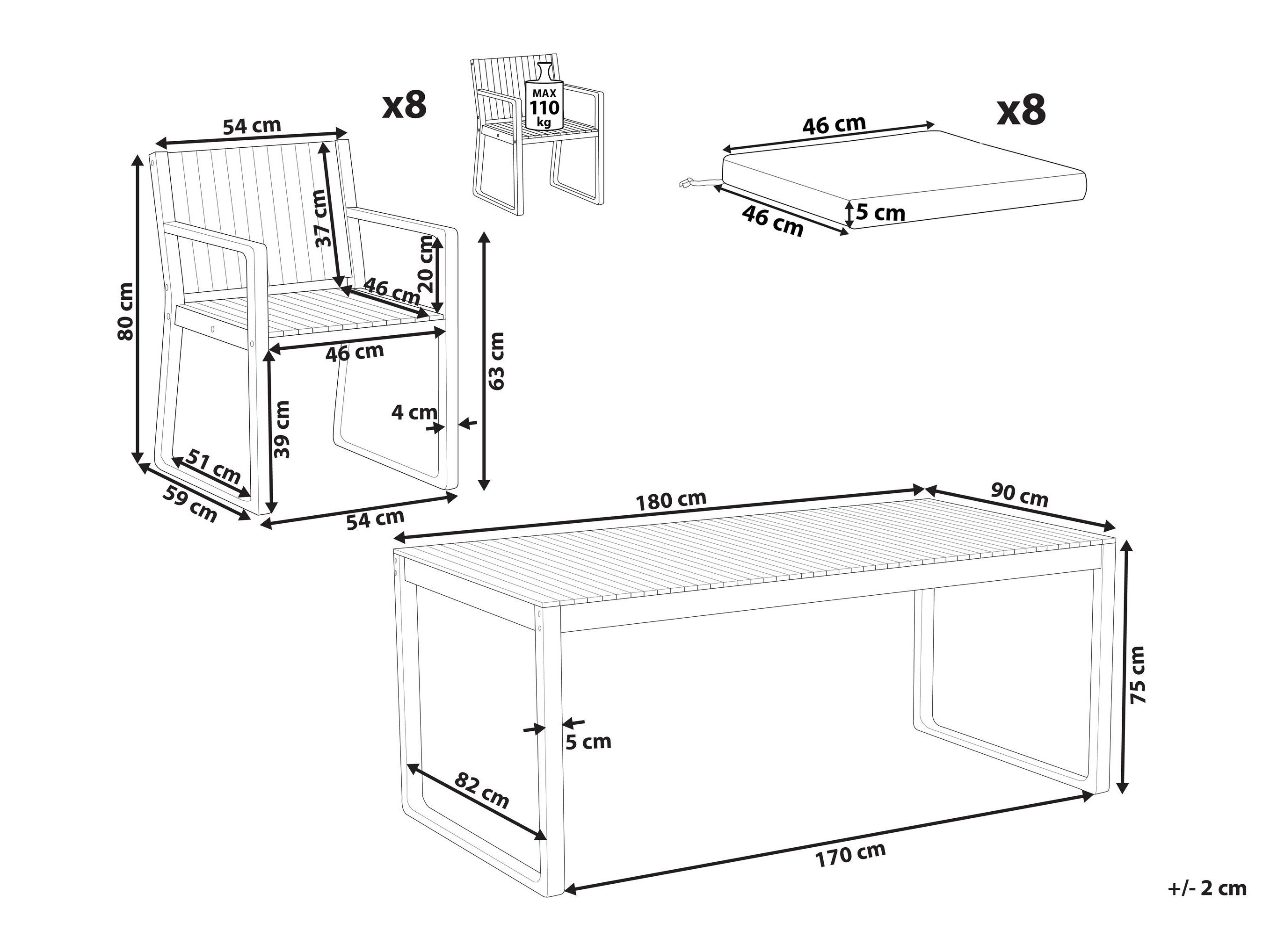 Komplet mize in stolov Berwyn 3235 (Zelena)