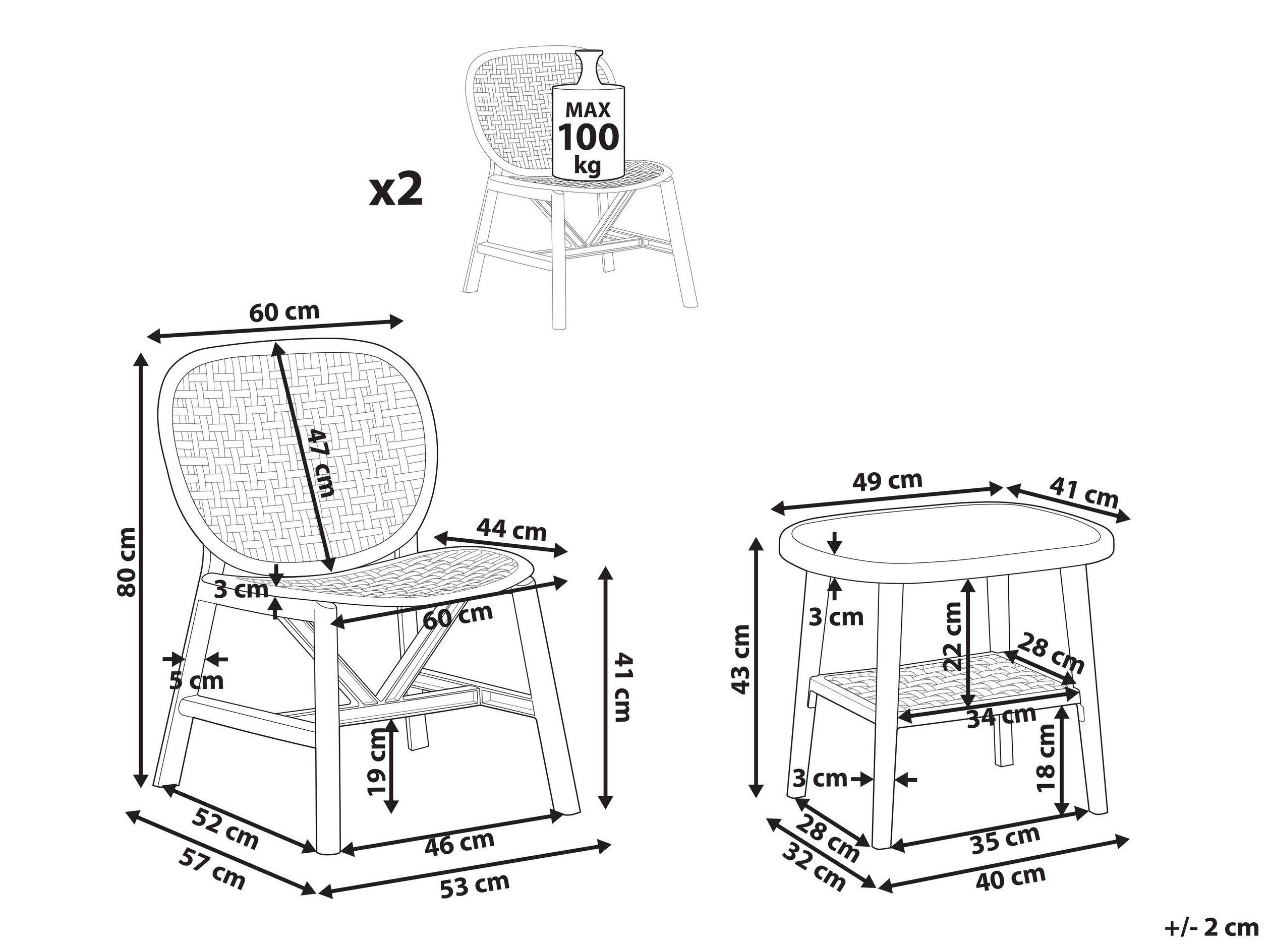Komplet za balkon Berwyn 3236 (Zelena)