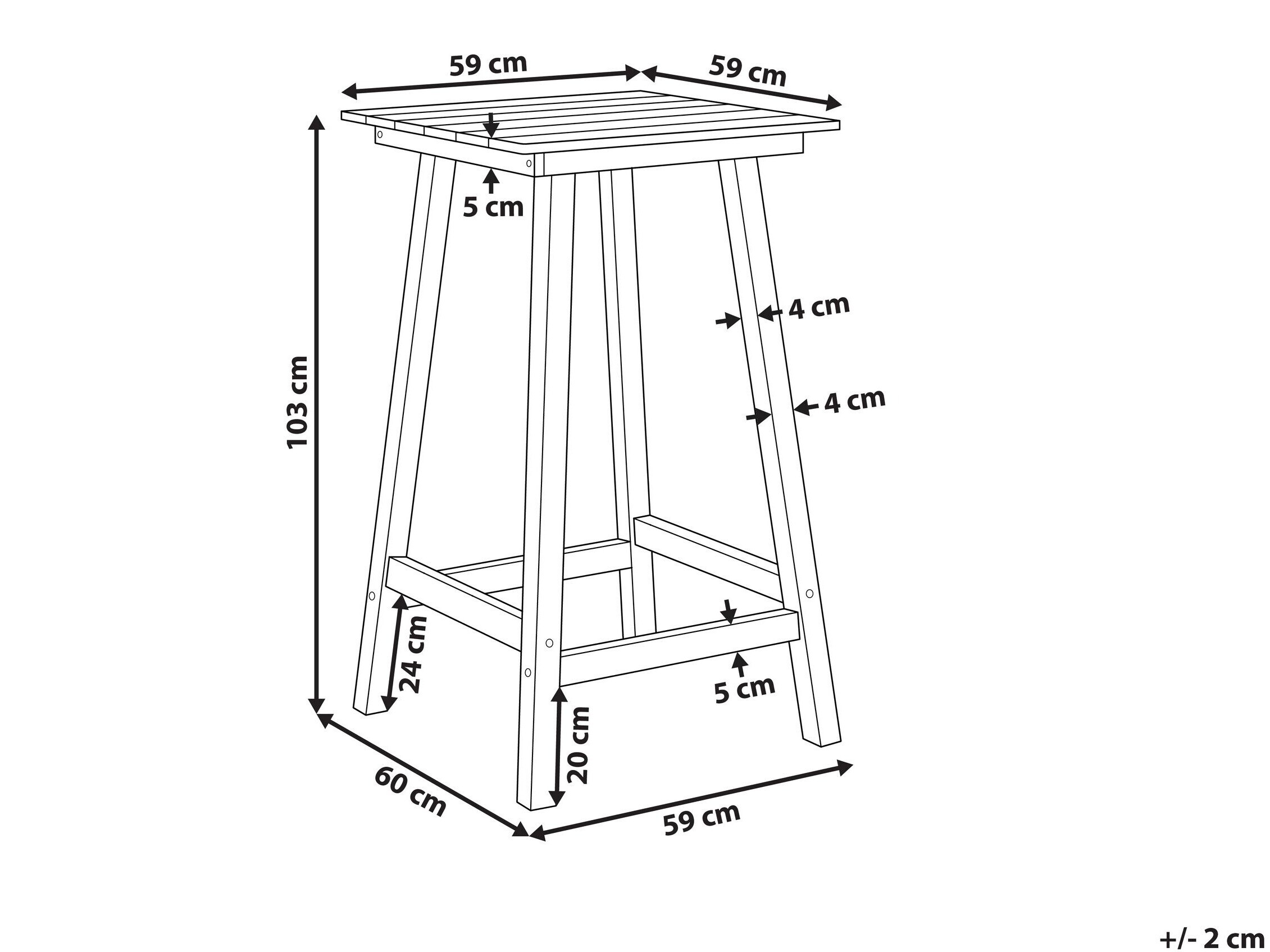 Vrtna barska miza Berwyn 3250 (Rdeča)