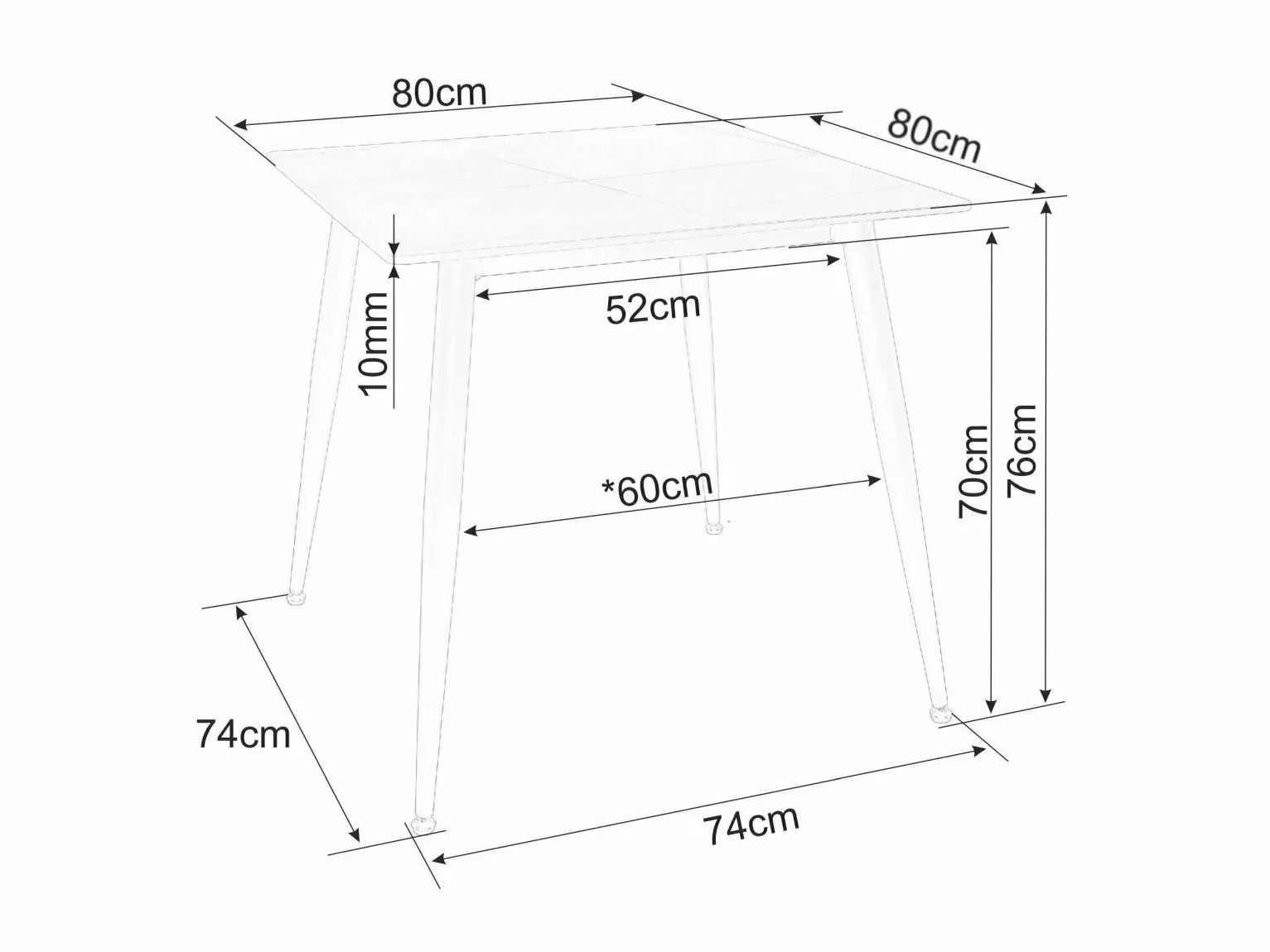 Miza Detroit 876 (Beli marmor)