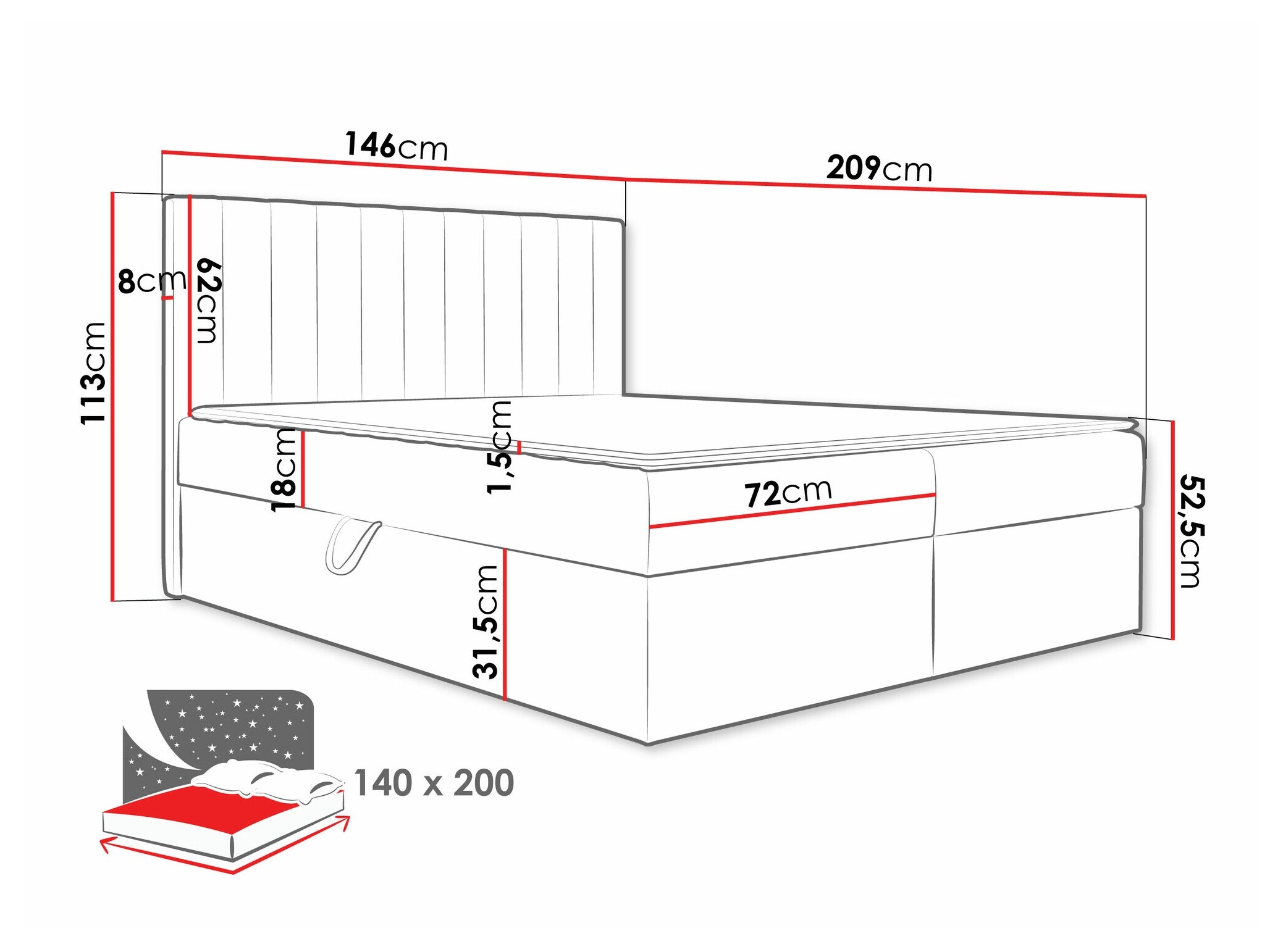Boxspring postelja Garland 100 (Lima 14)