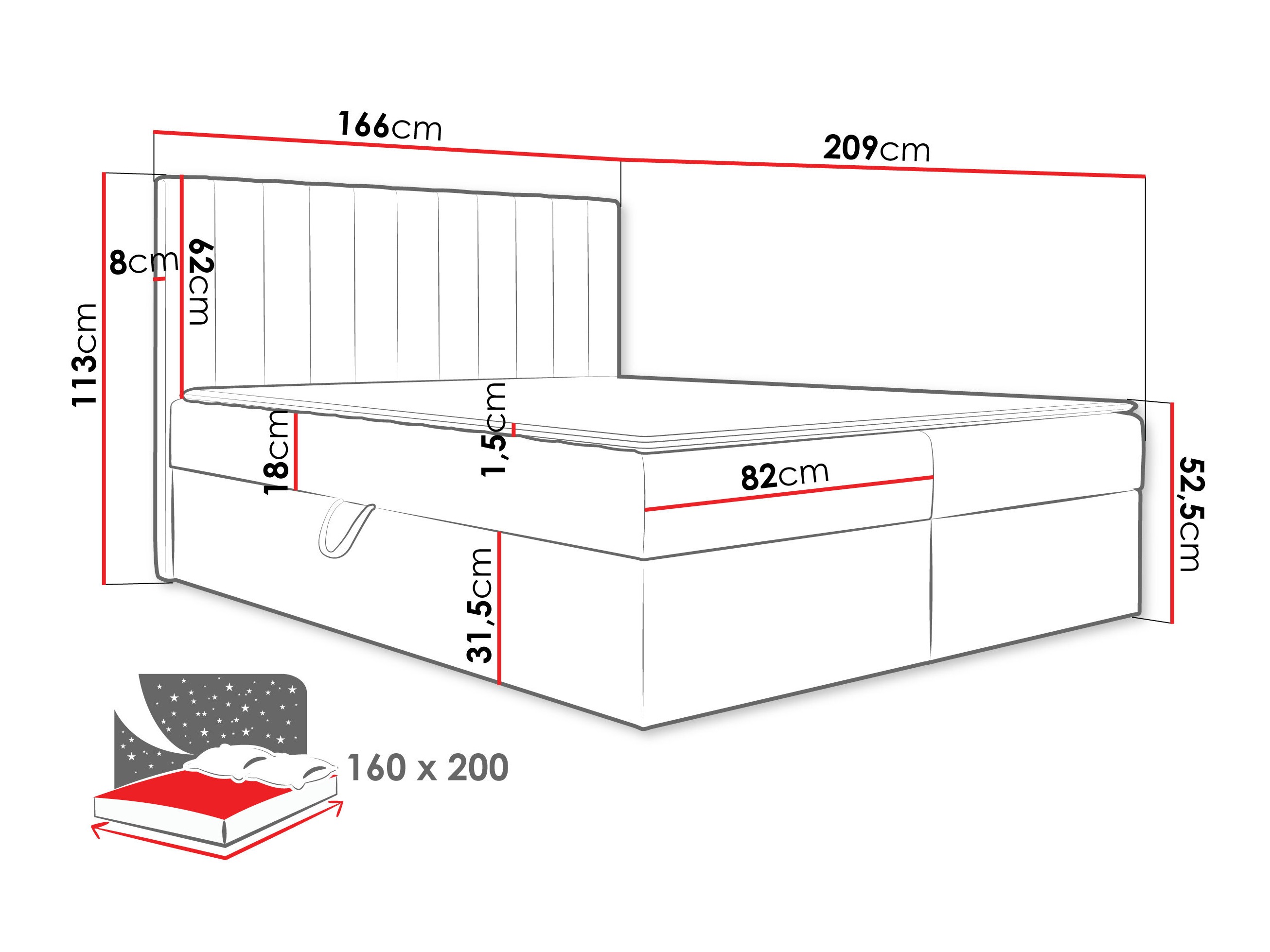 Boxspring postelja Garland 100 (Lima 14)