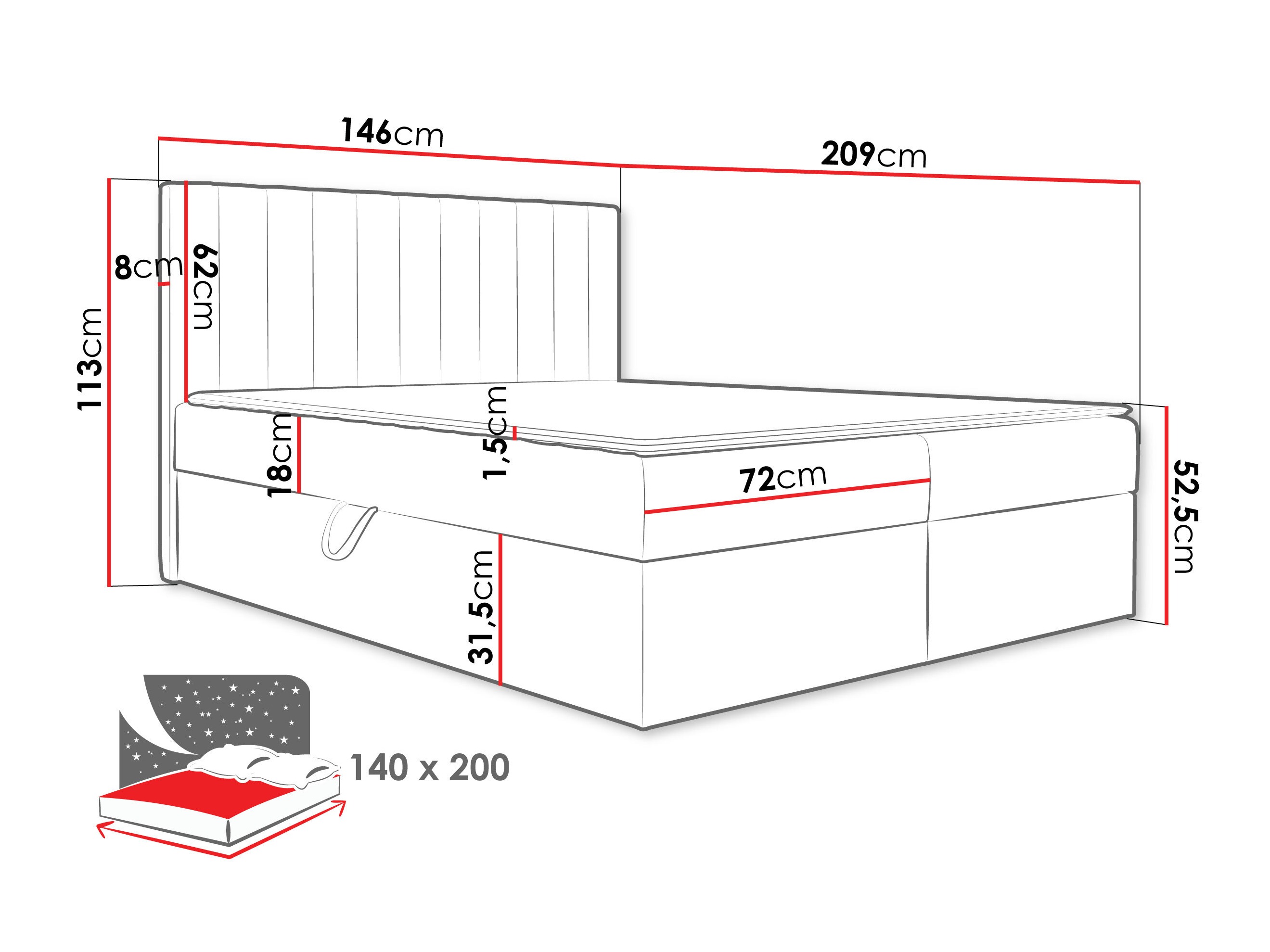 Boxspring postelja Garland 100 (Lima 46)