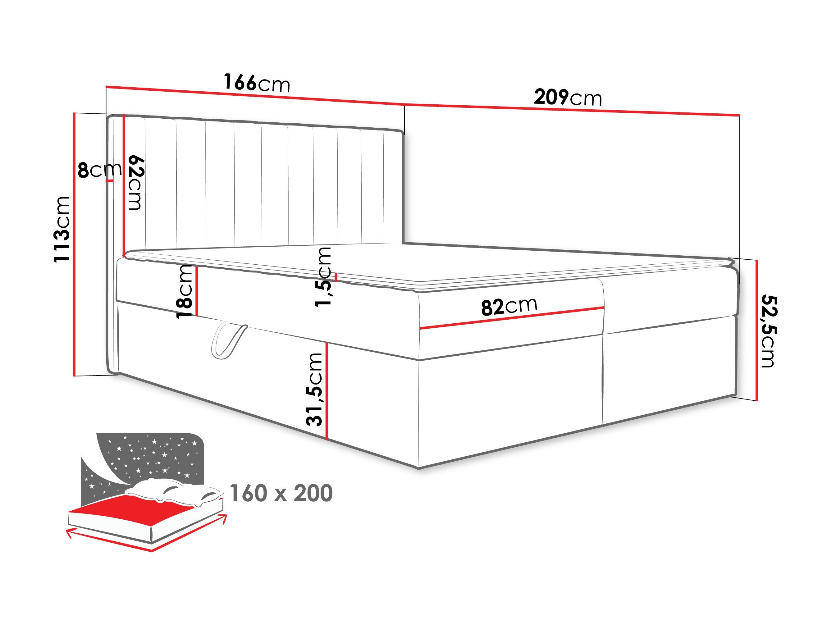 Boxspring postelja Garland 100 (Lima 46)
