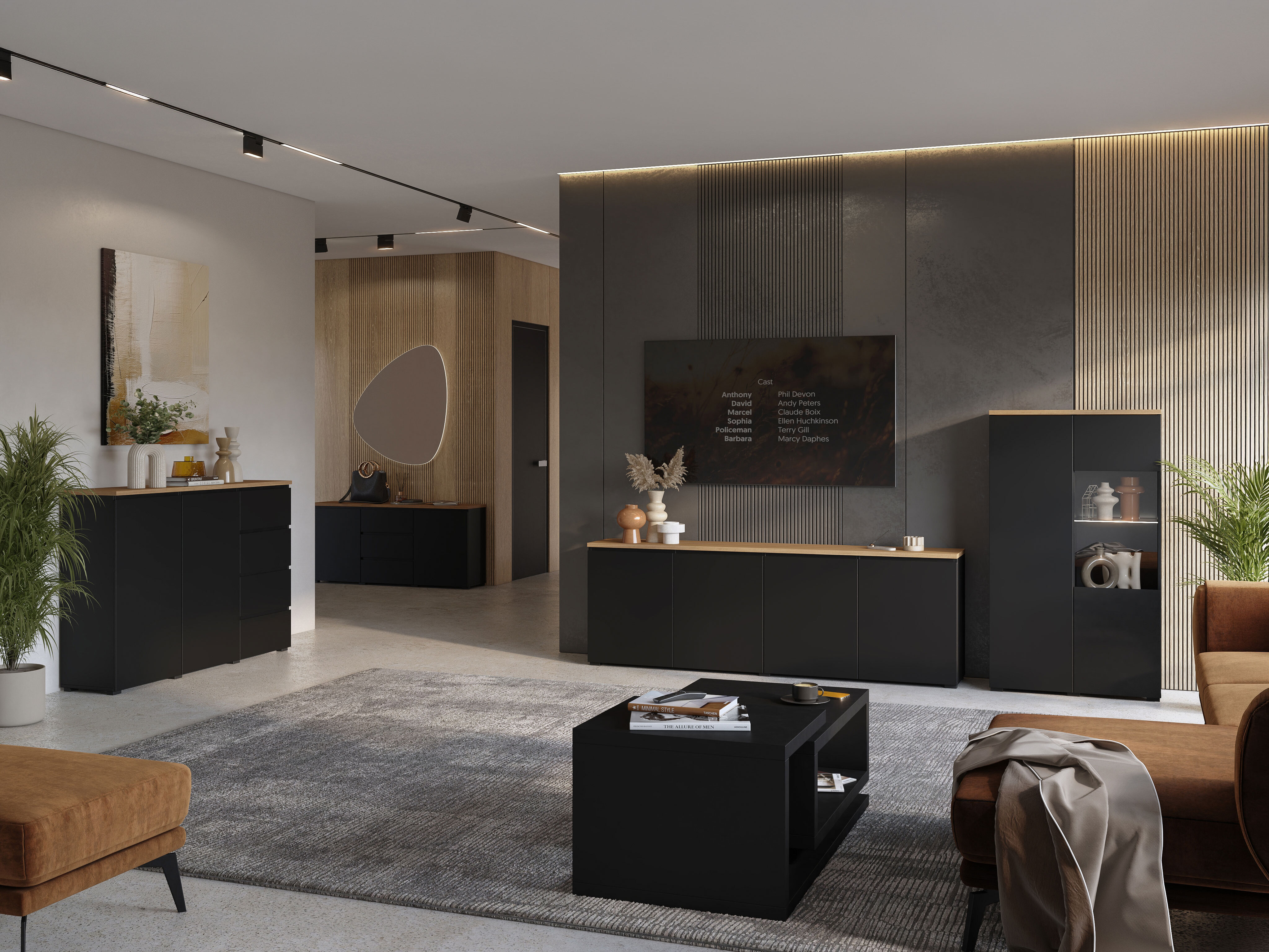 Komoda Baletu 106 (Črna + Hrast)