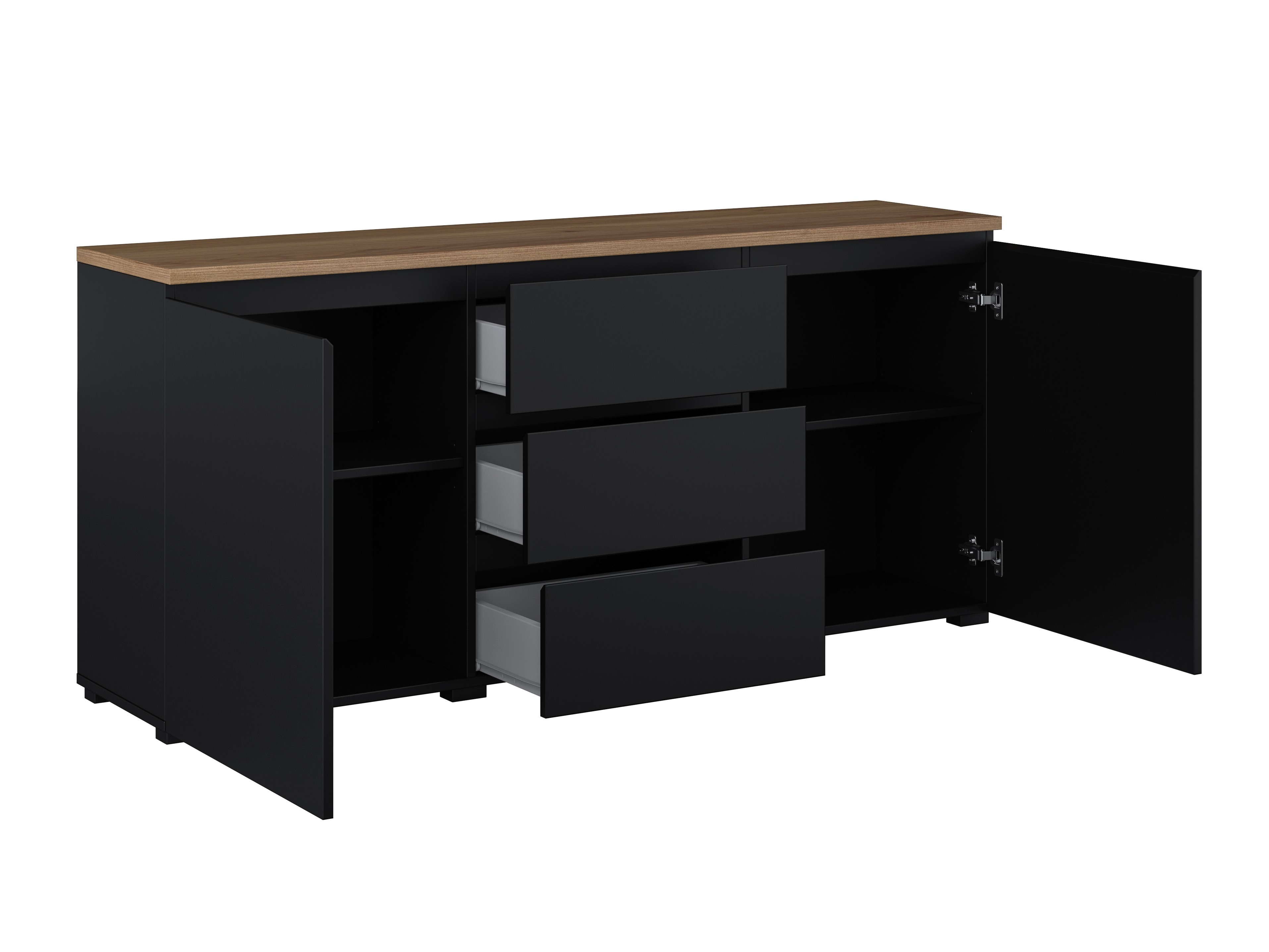 Komoda Baletu 106 (Črna + Hrast)