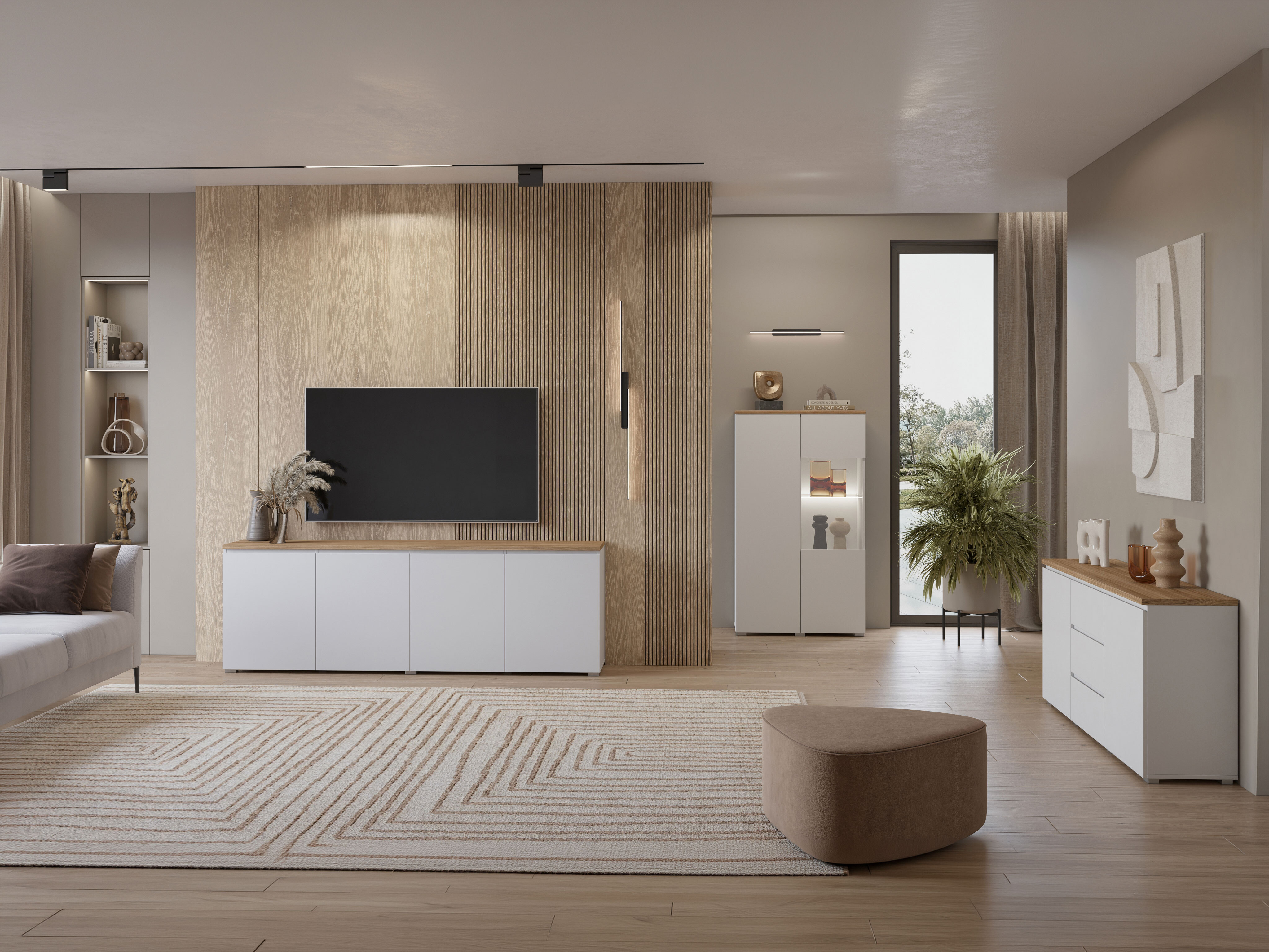Regal Baletu 108 (Bela + Hrast)