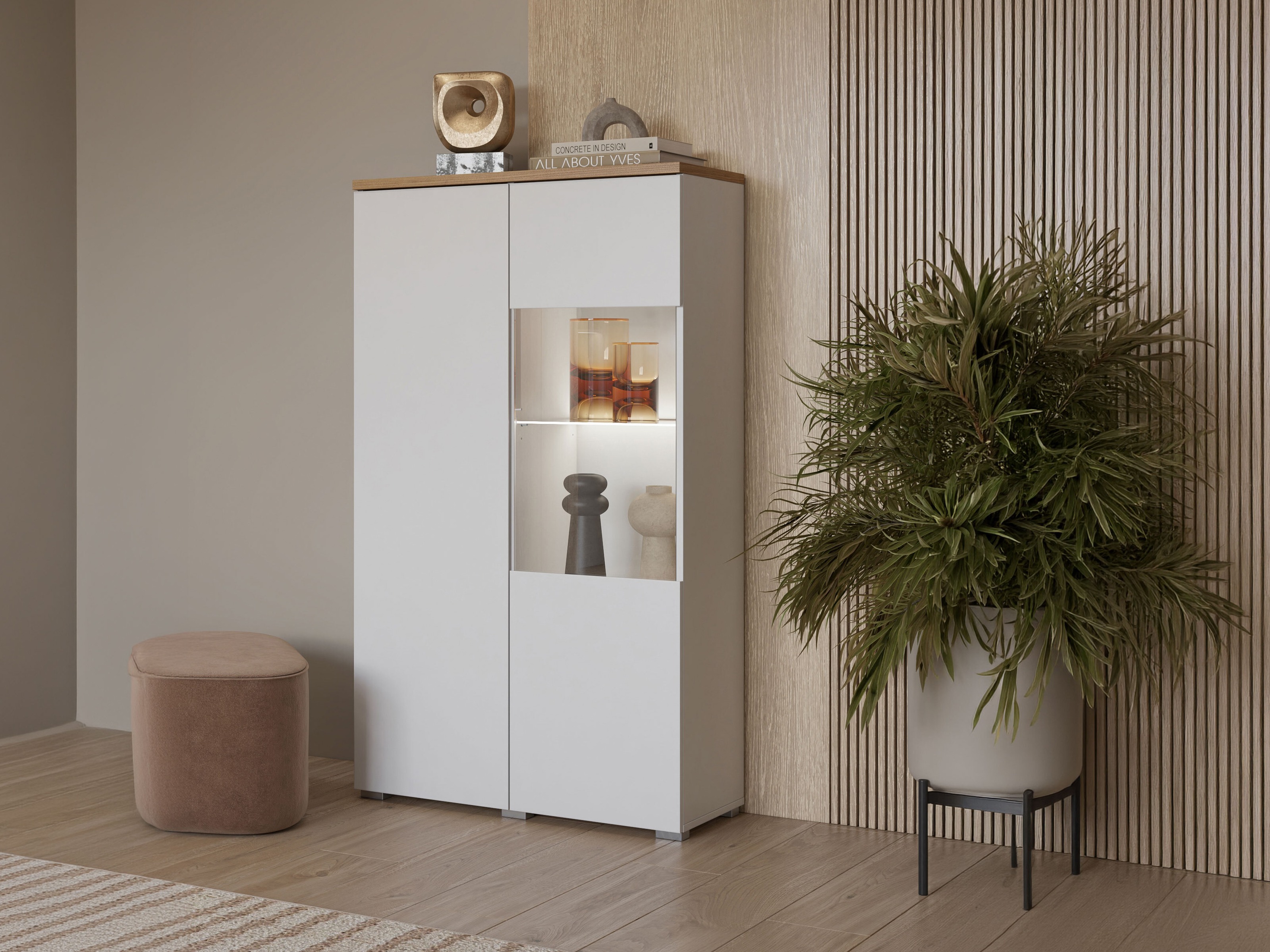 Regal Baletu 108 (Bela + Hrast)