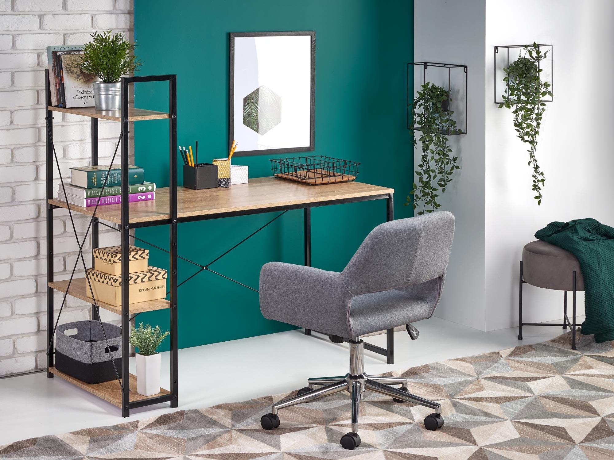 Pisalna miza Houston 1888 (Sonoma hrast + Črna)