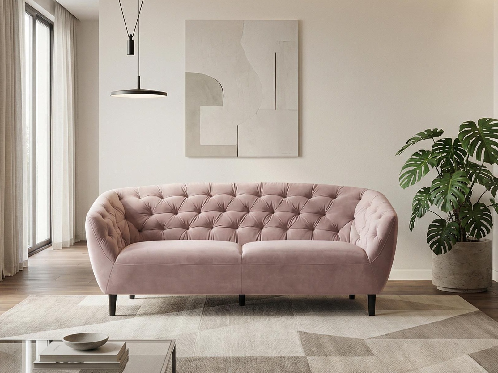 Kavč chesterfield Norsica 232 (Umazano roza)