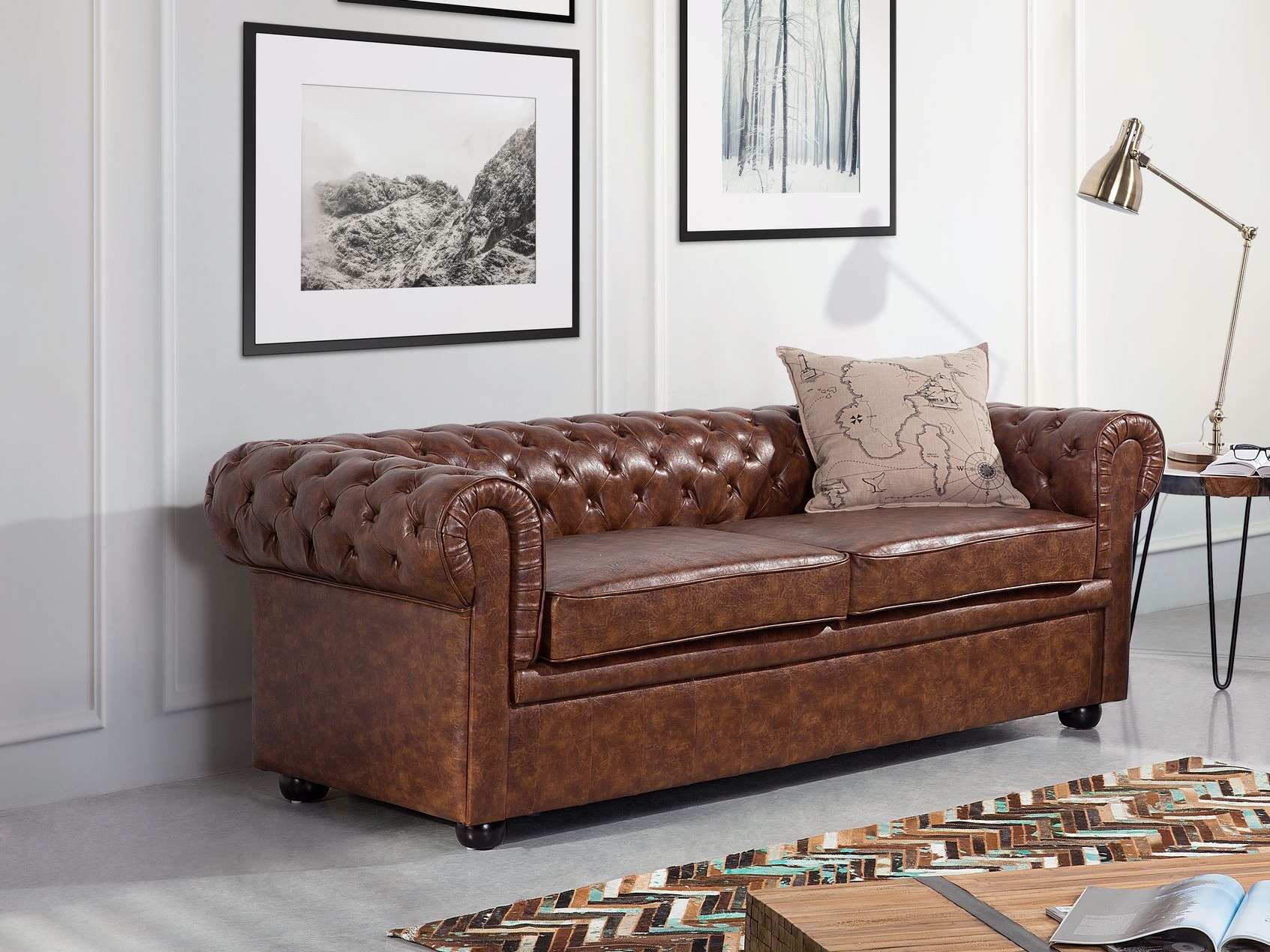 Kavč chesterfield Berwyn 832 (Rjava)