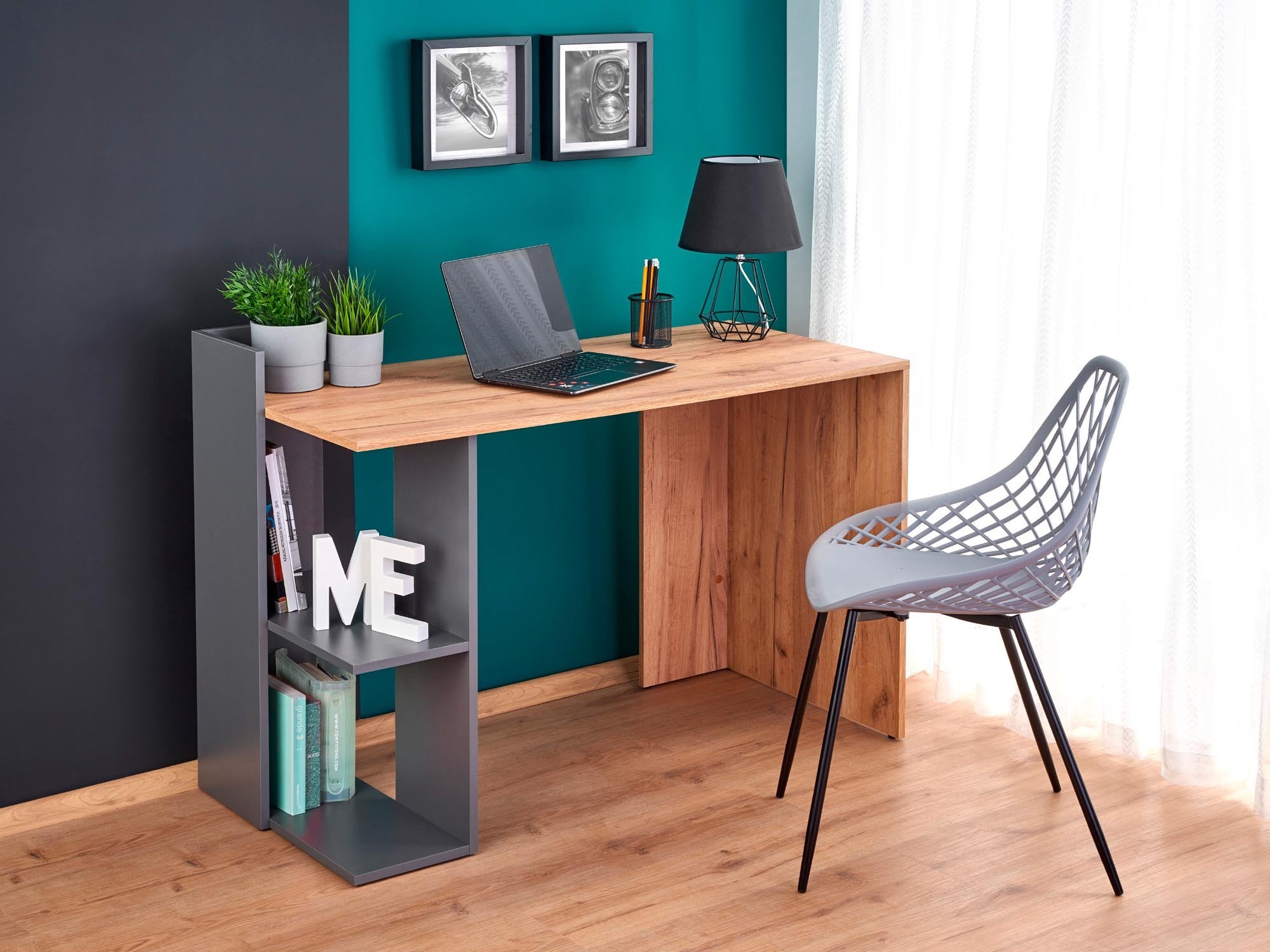 Pisalna miza Houston 825 (Hrast + Antracit)