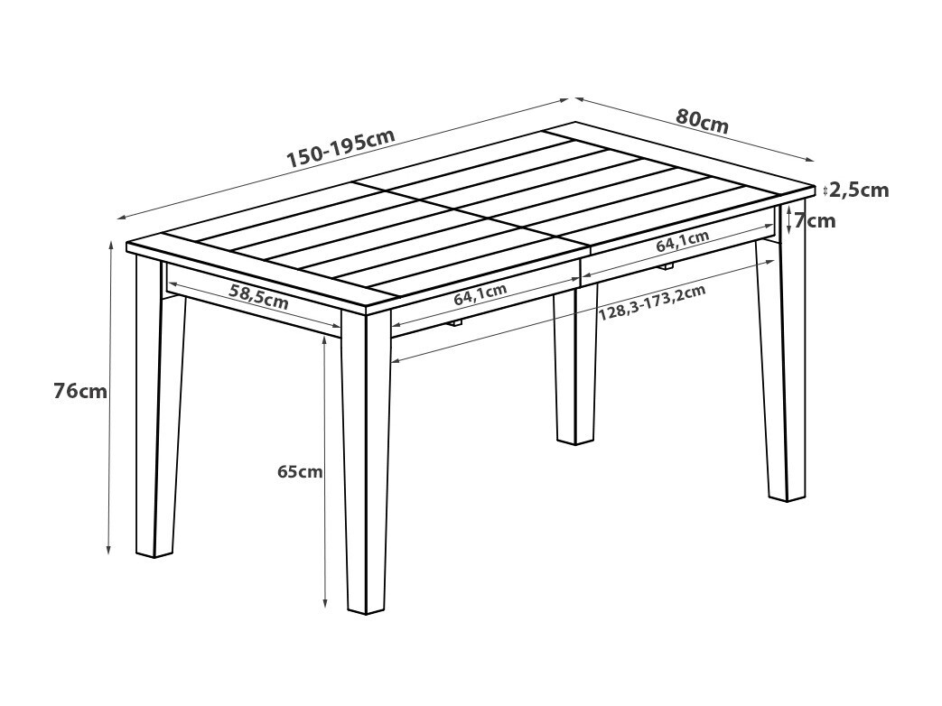 Miza Denton 947 (Temno rjava)