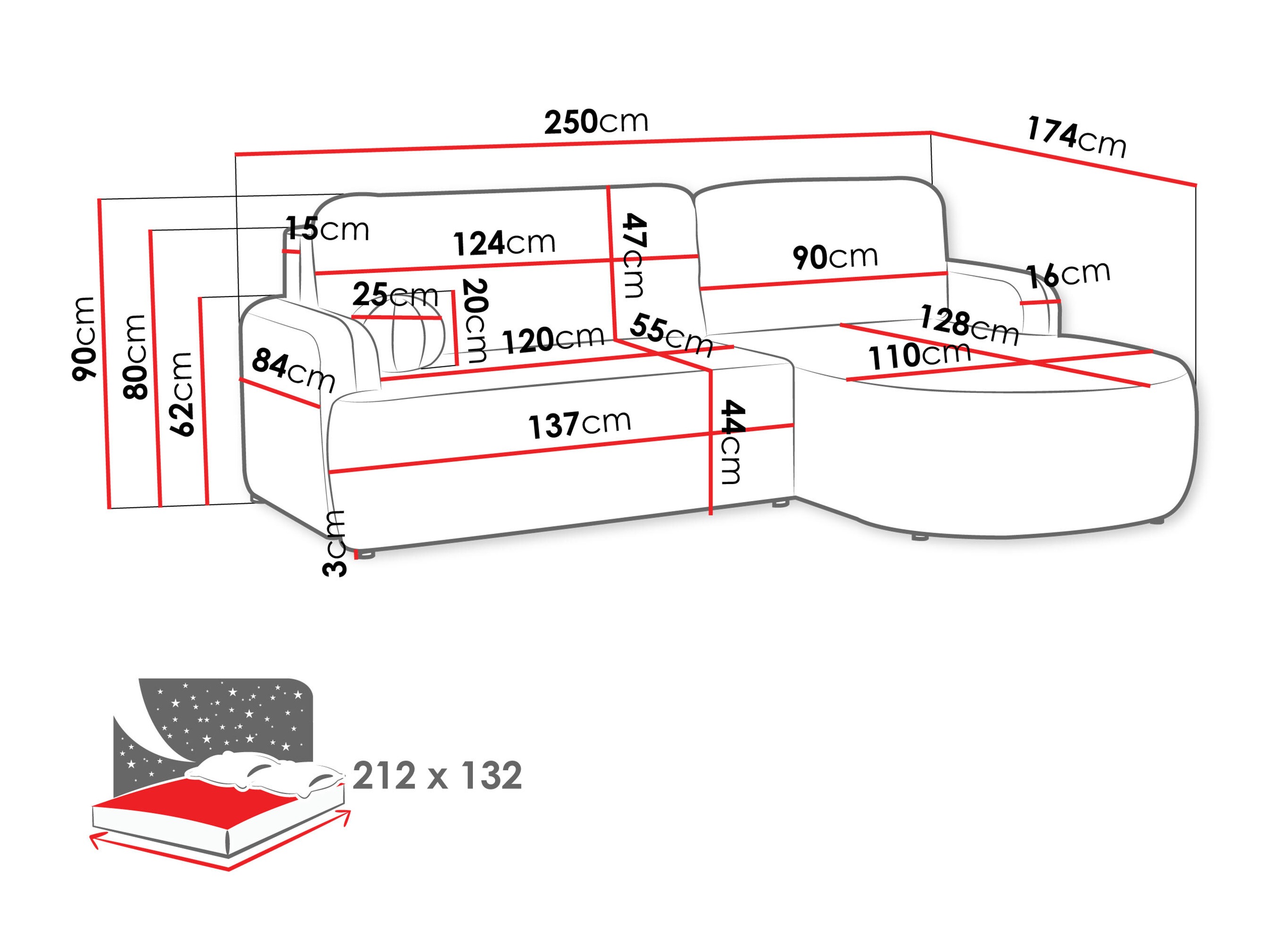 Kotna garnitura Comfivo Popis (Lumo 65)