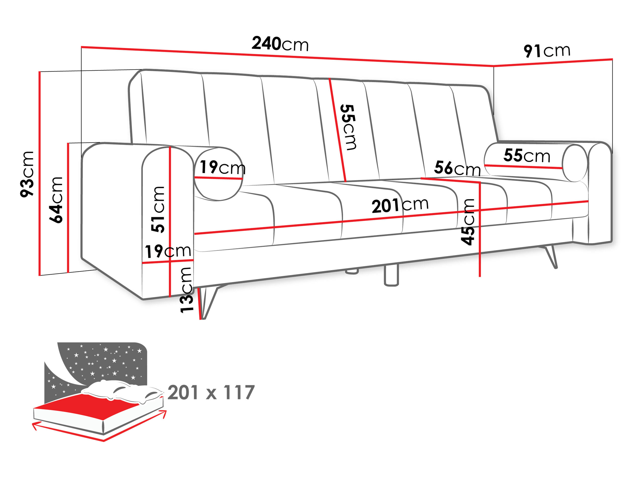Raztegljiv kavč Comfivo Luda (Sandu 224.02)