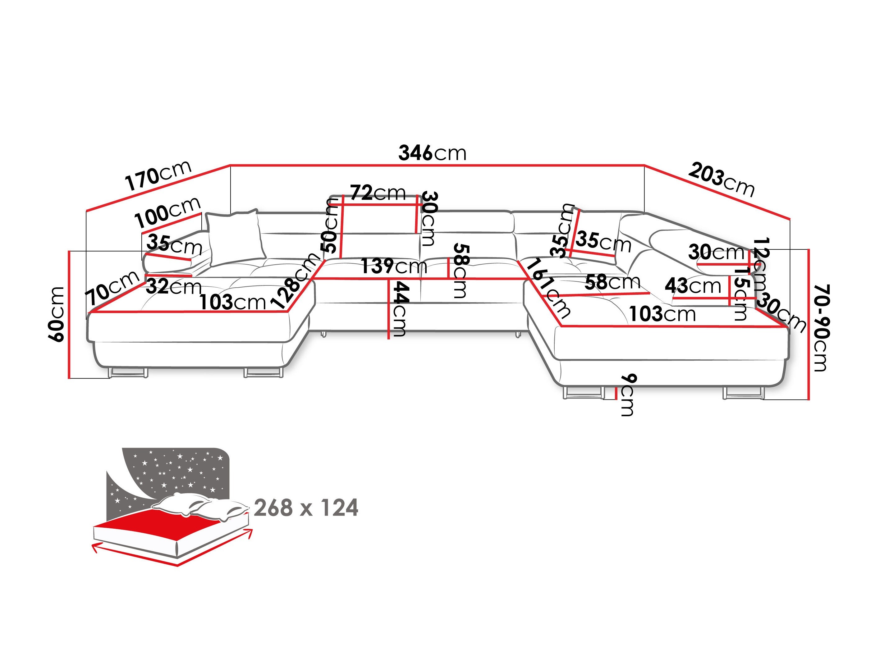 Kotna garnitura Comfivo Vinetum III (Manila 18)