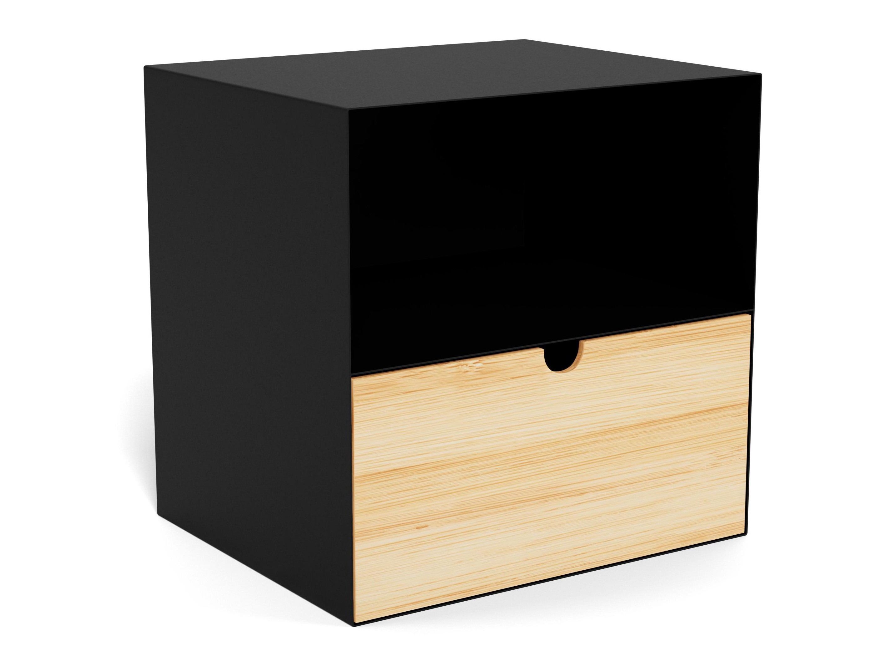 Nočna omarica Norsica 375 (Črna + Svetel les)