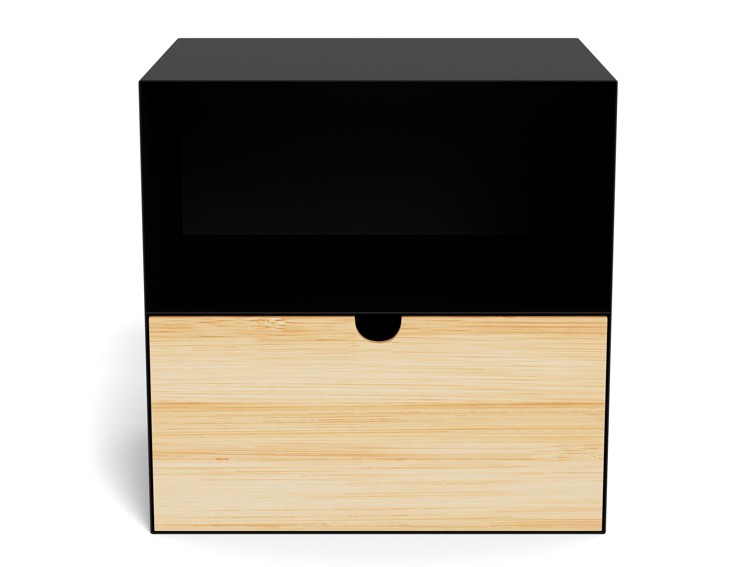 Nočna omarica Norsica 375 (Črna + Svetel les)