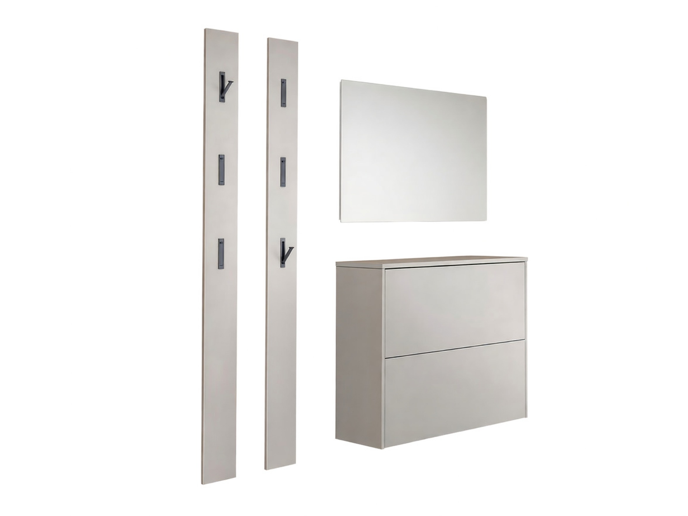 Komplet za predsobo Levfena 103 (Kašmir + Navarra hrast + Bela)