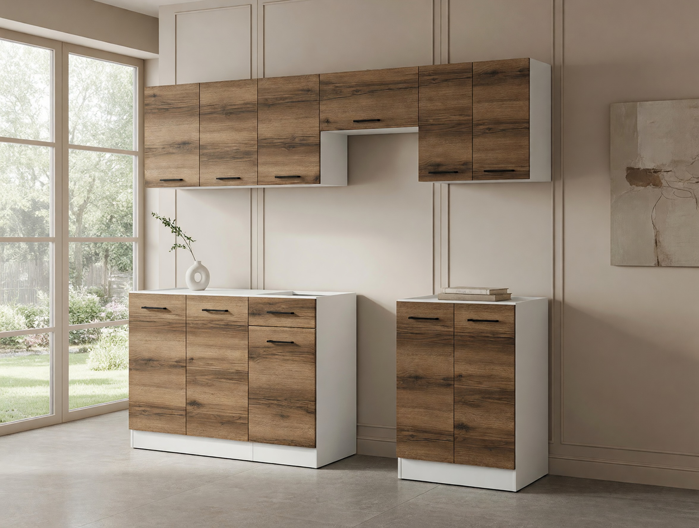 Kuhinjski blok Boston 498 (Temni delano hrast)