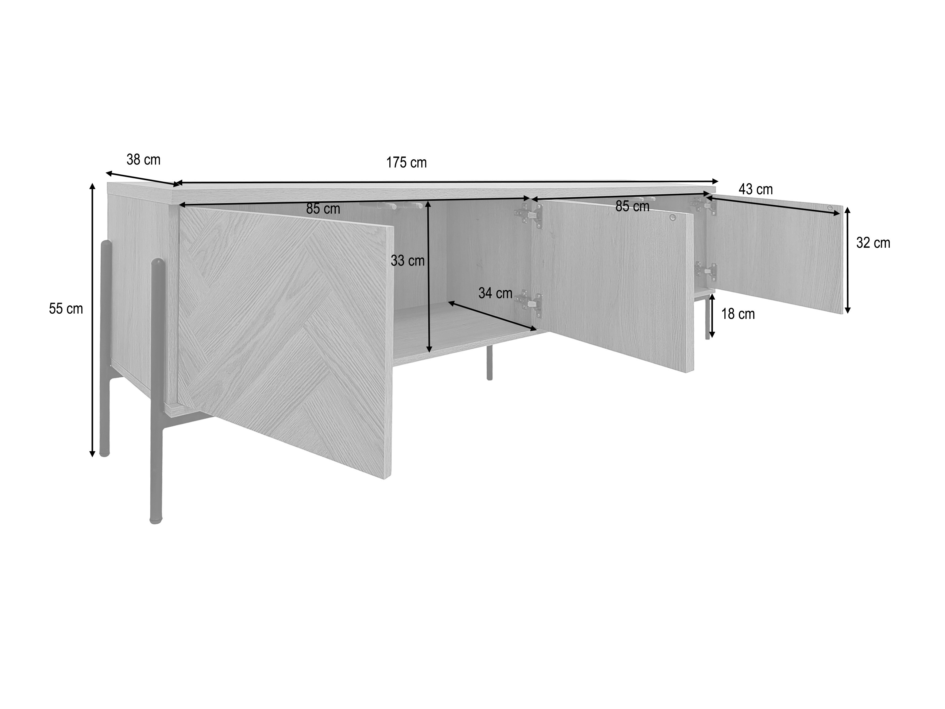 TV-omarica Denton 1525 (Hrast)
