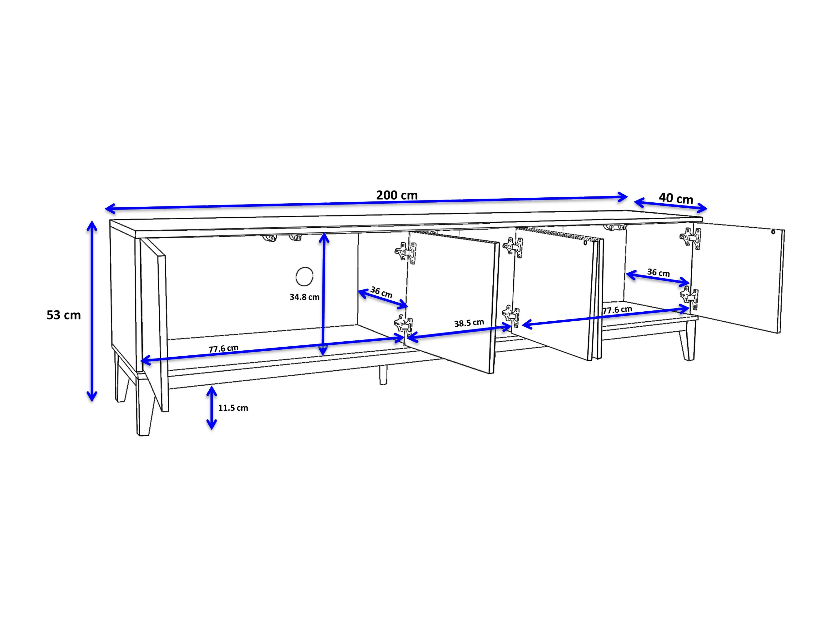 TV-omarica Felmelo 100 (Bela + Wotan hrast)