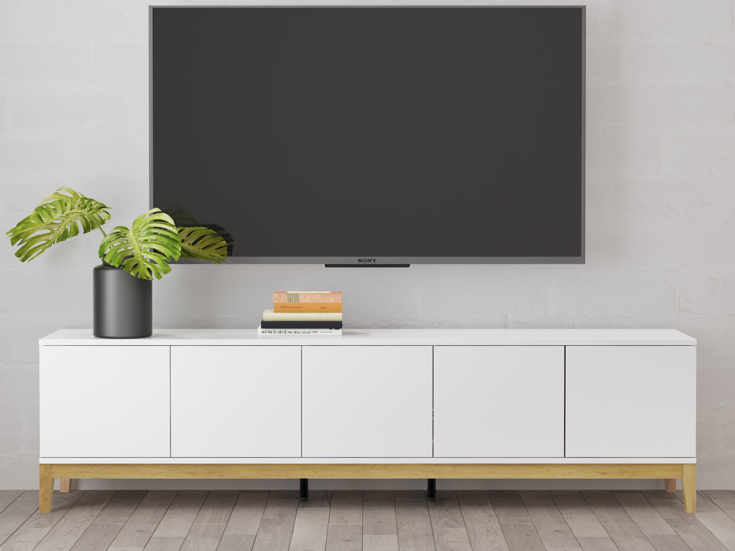 TV-omarica Felmelo 100 (Bela + Wotan hrast)