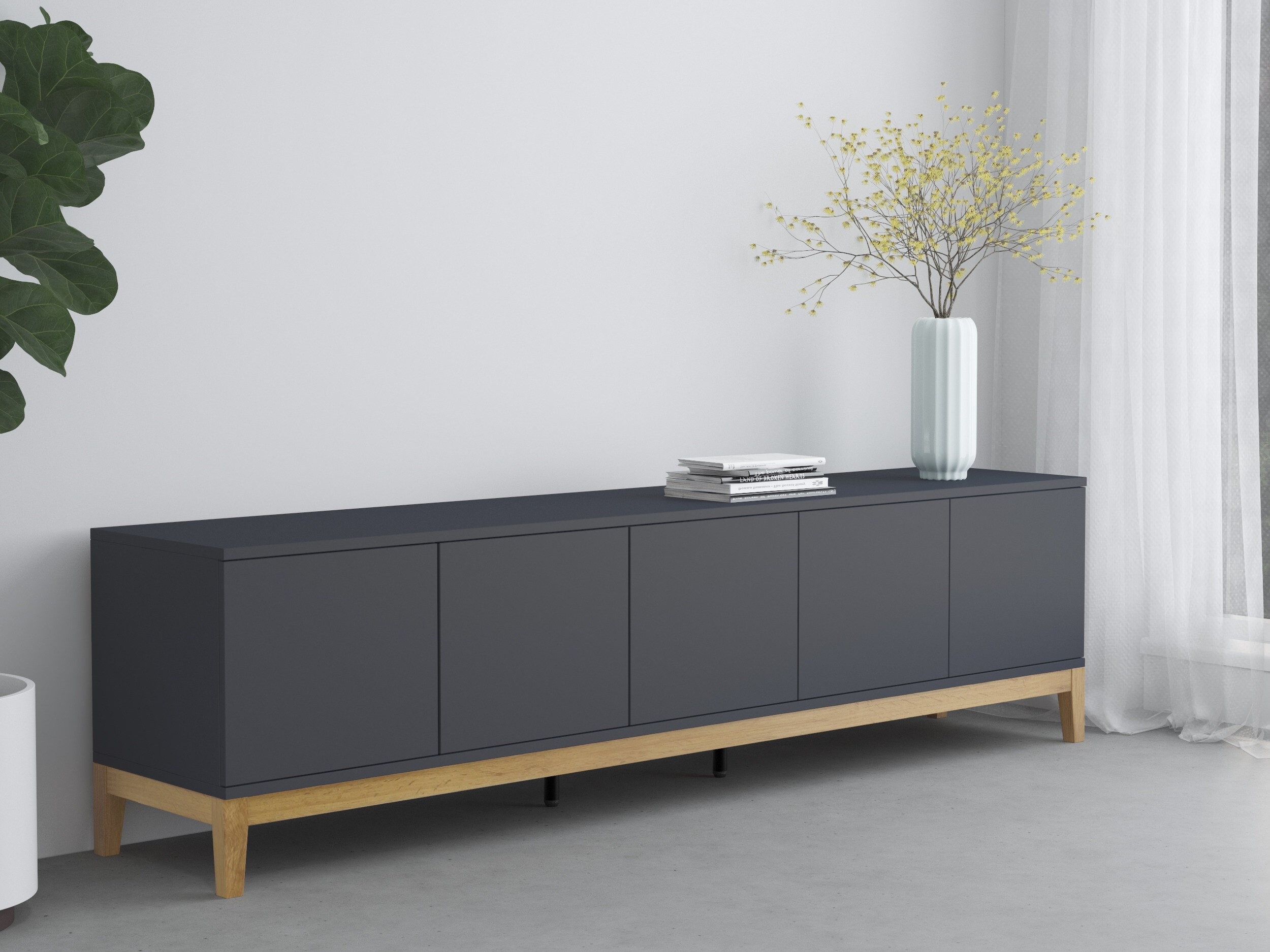 TV-omarica Felmelo 100 (Siva + Wotan hrast)