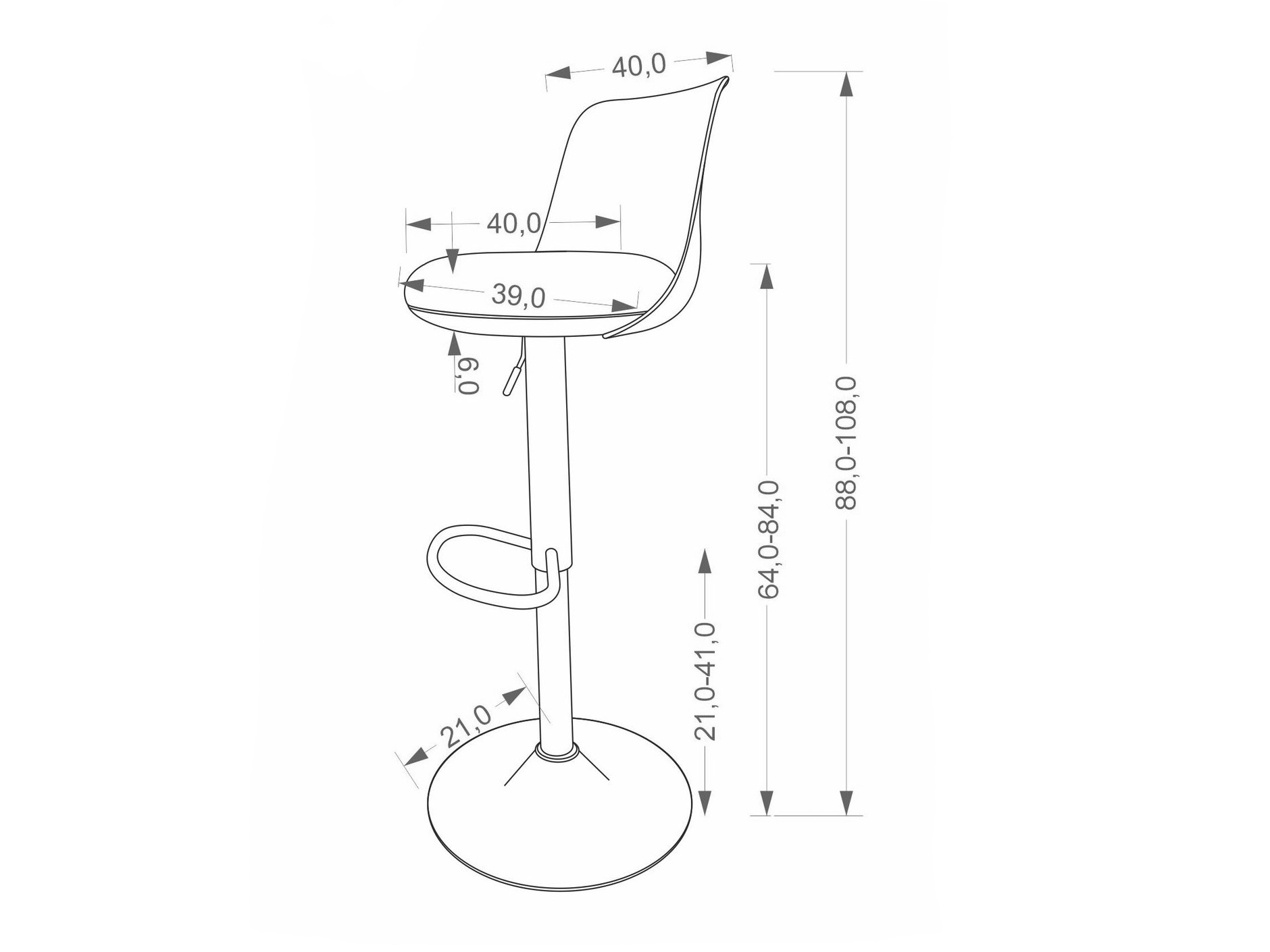 Barski stol Houston 2104 (Siva + Svetlo rjava)