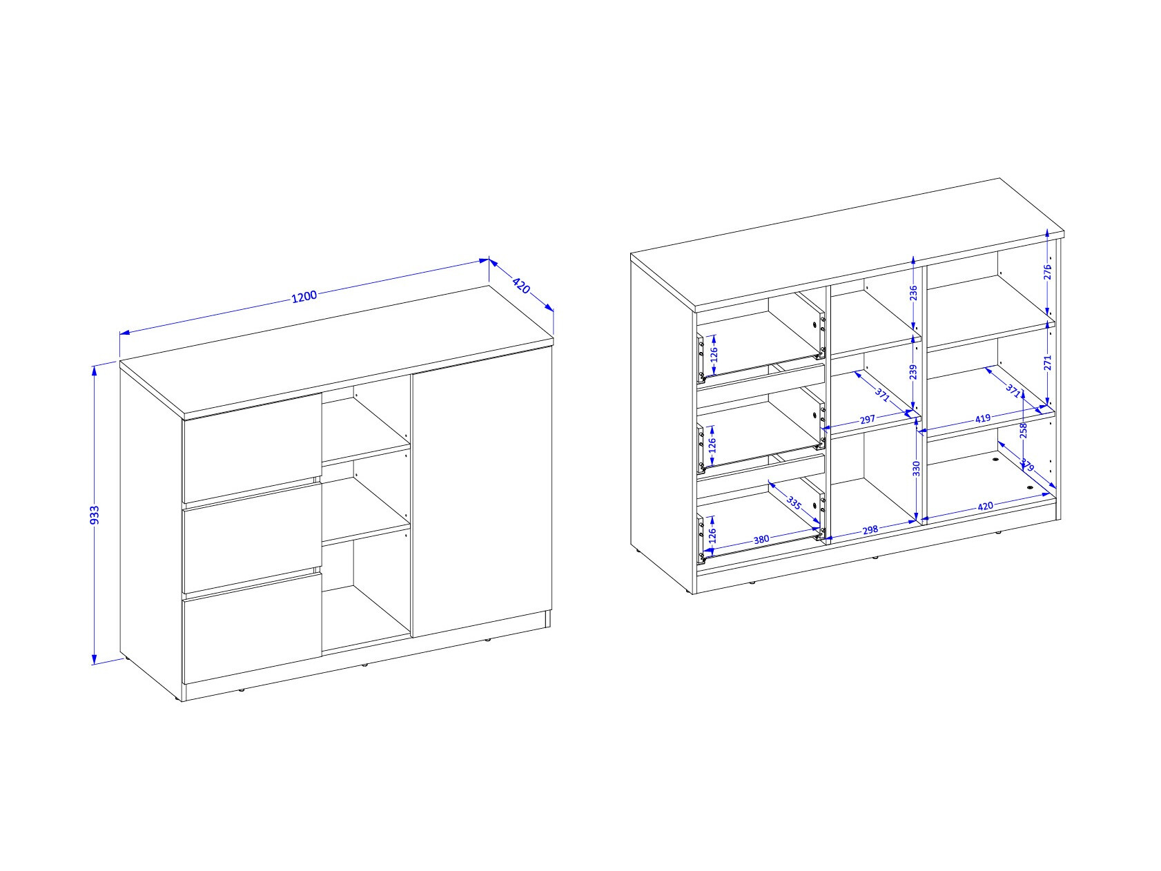 Komoda Nolcala 109 (Hrast + Bež)