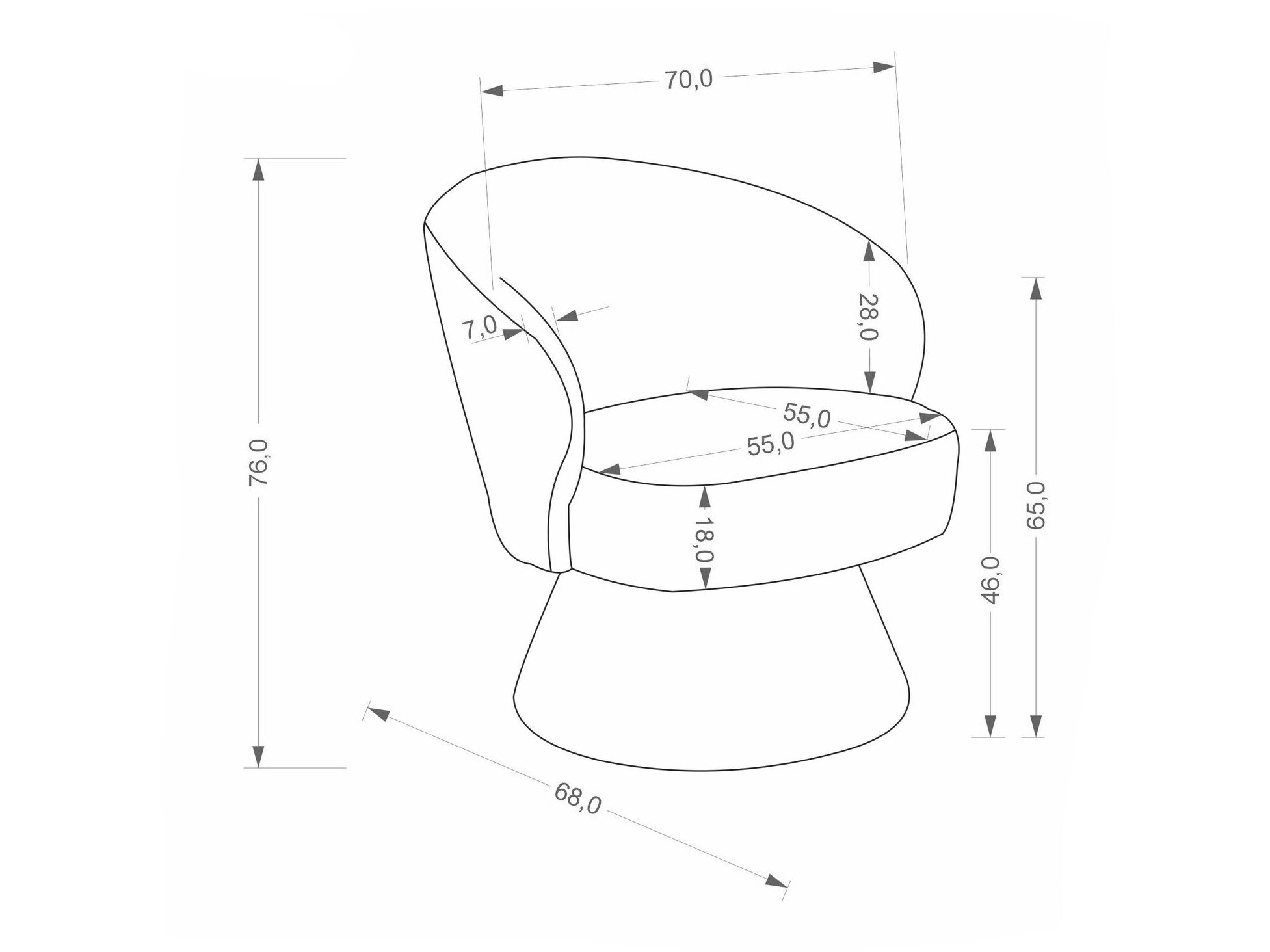 Stol Houston 2102 (Siva)