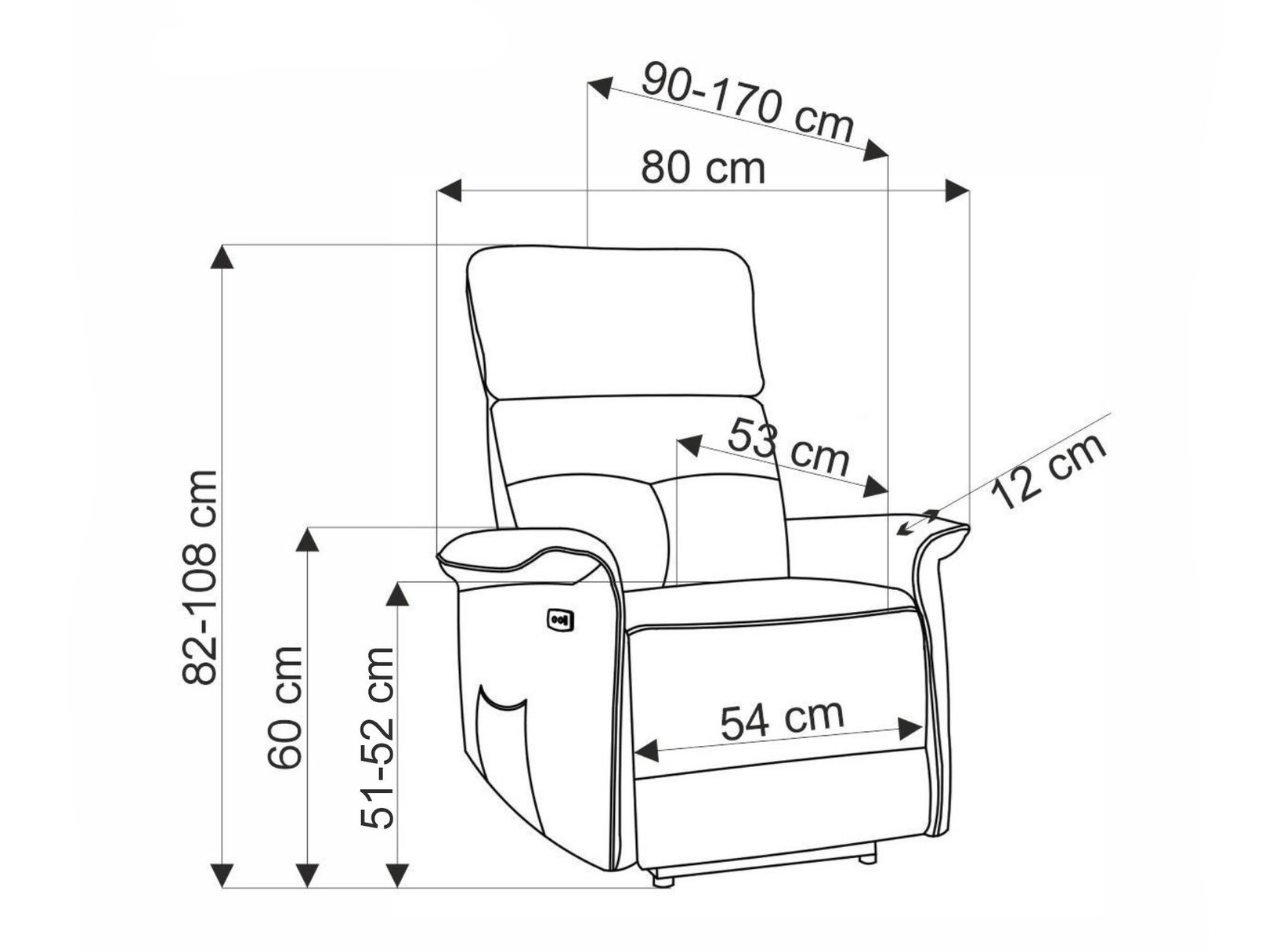 Fotelj s počivalnikom Houston 1979 (Siva)