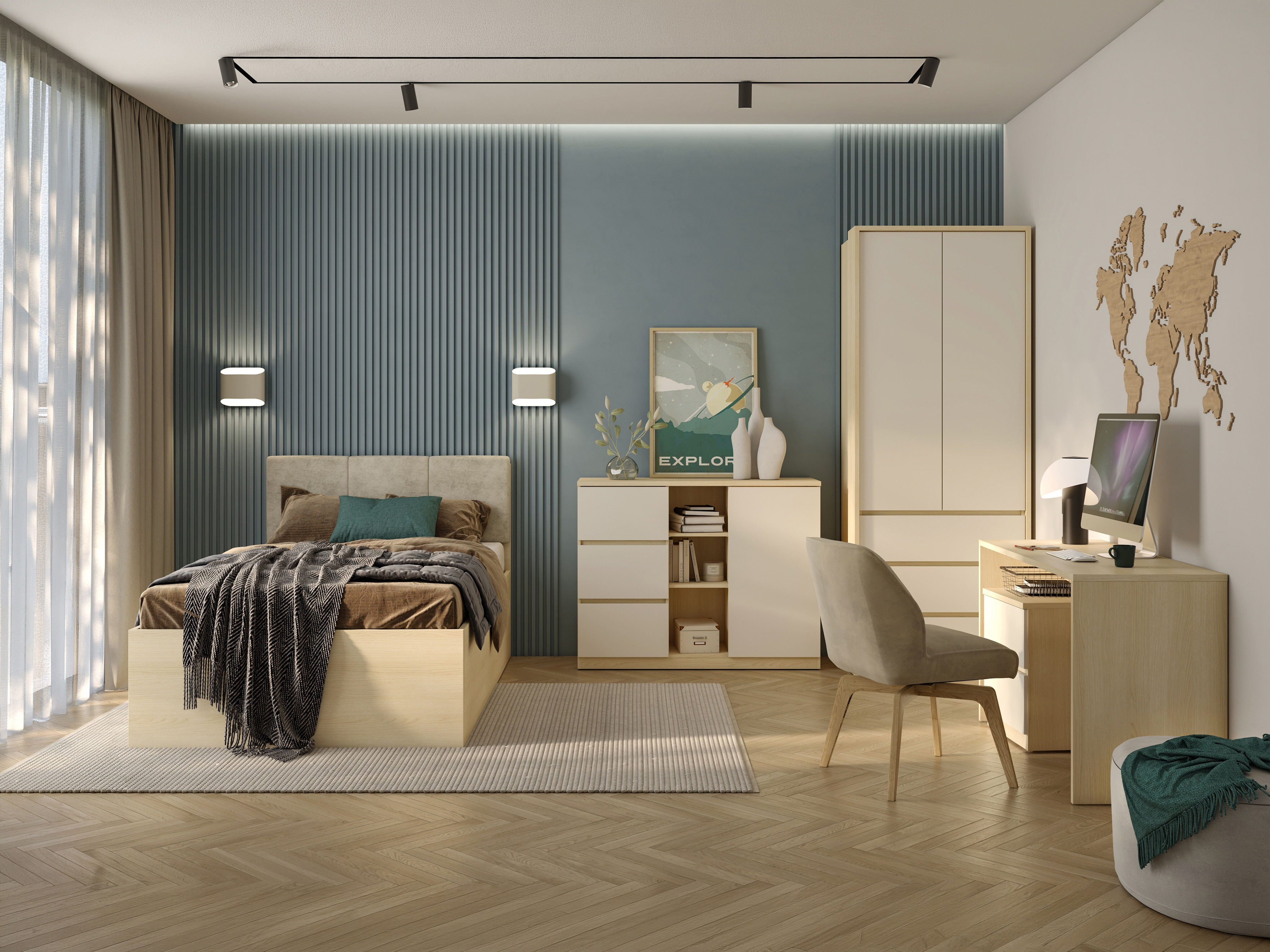 Komoda Nolcala 109 (Hrast + Bež)