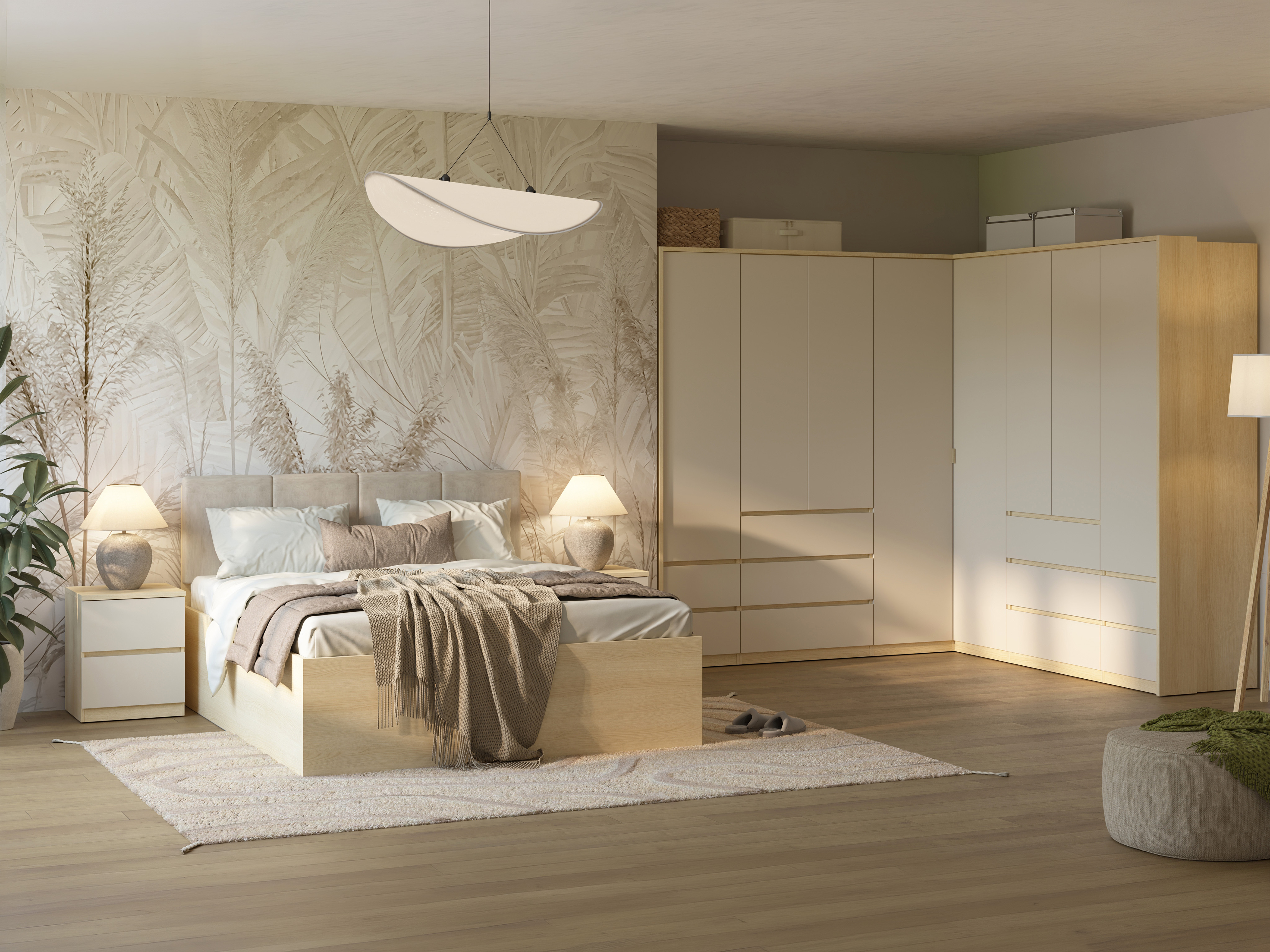 Kotna omara Nolcala 107 (Hrast + Bež)