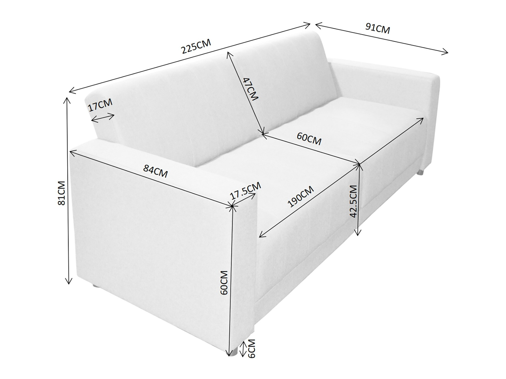 Raztegljiv kavč Denton 1535 (Krema)