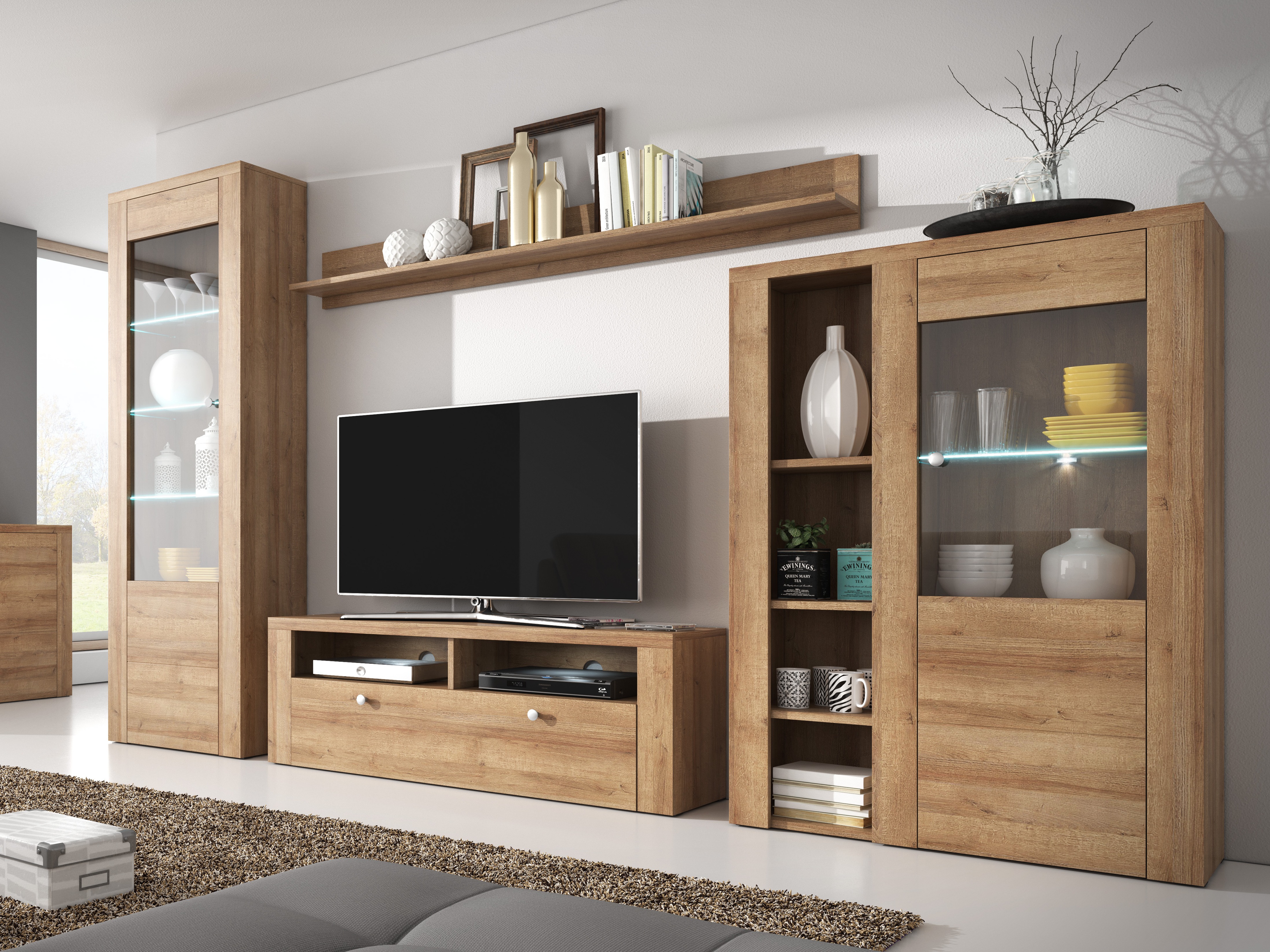 Stenska polica Salelbo 101 (Riviera hrast)