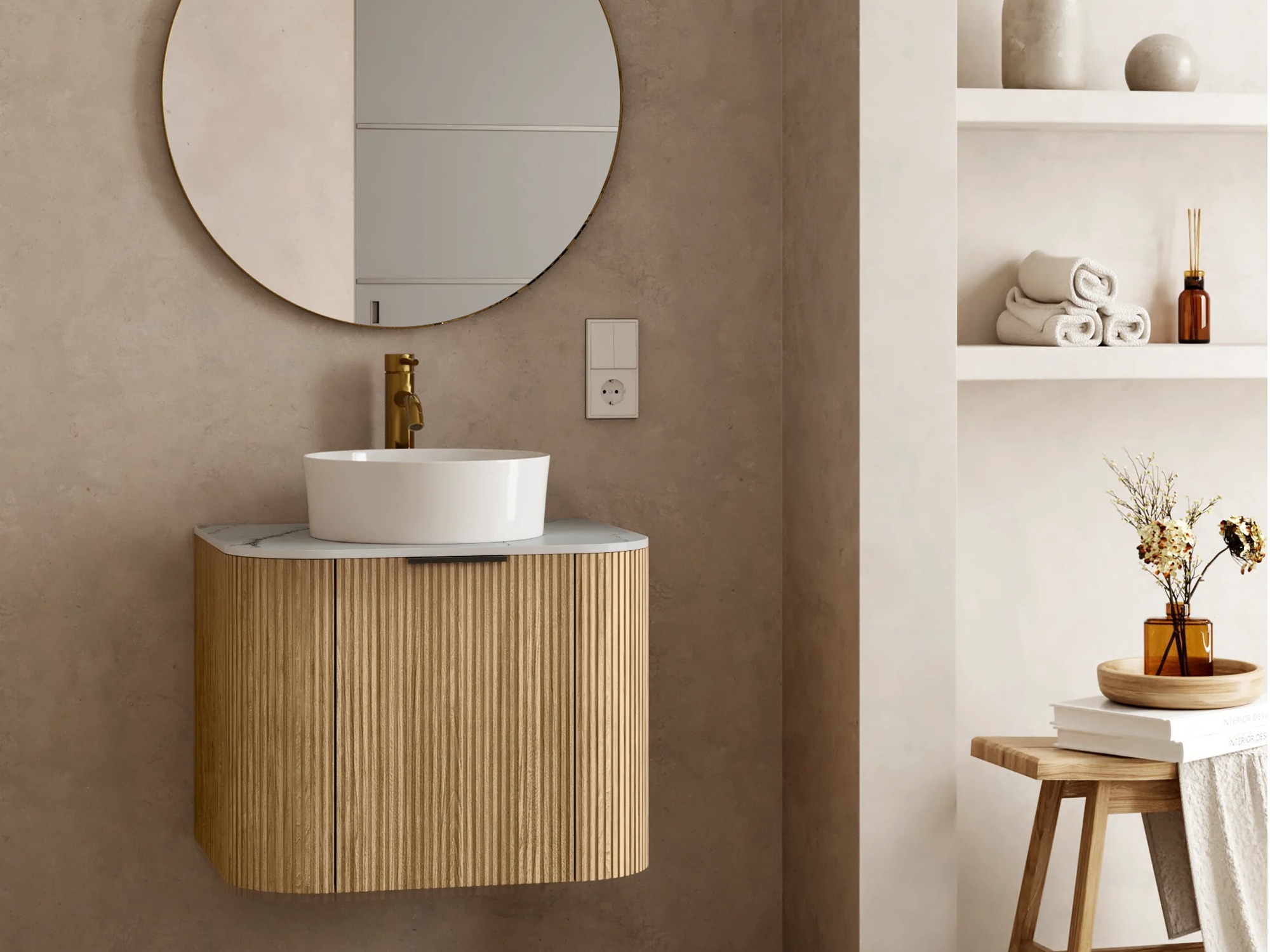 Viseča kopalniška omarica za umivalnik Burleson 624