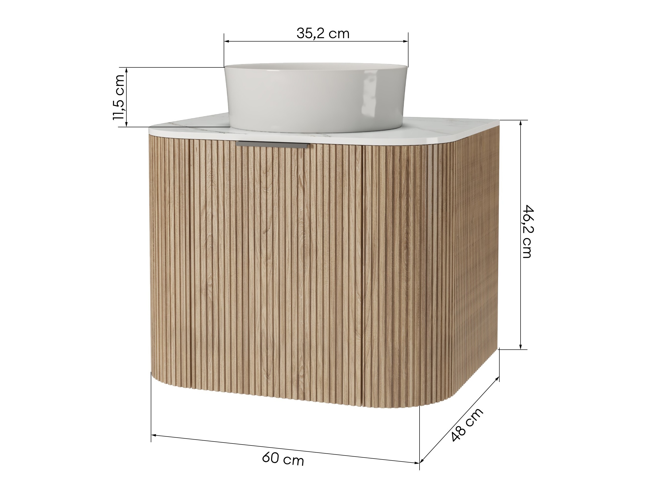 Viseča kopalniška omarica za umivalnik Burleson 624