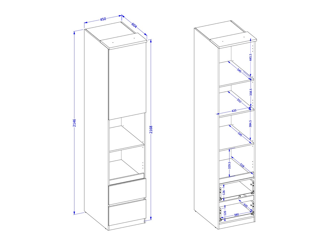 Regal Nolcala 118 (Hrast + Bež)