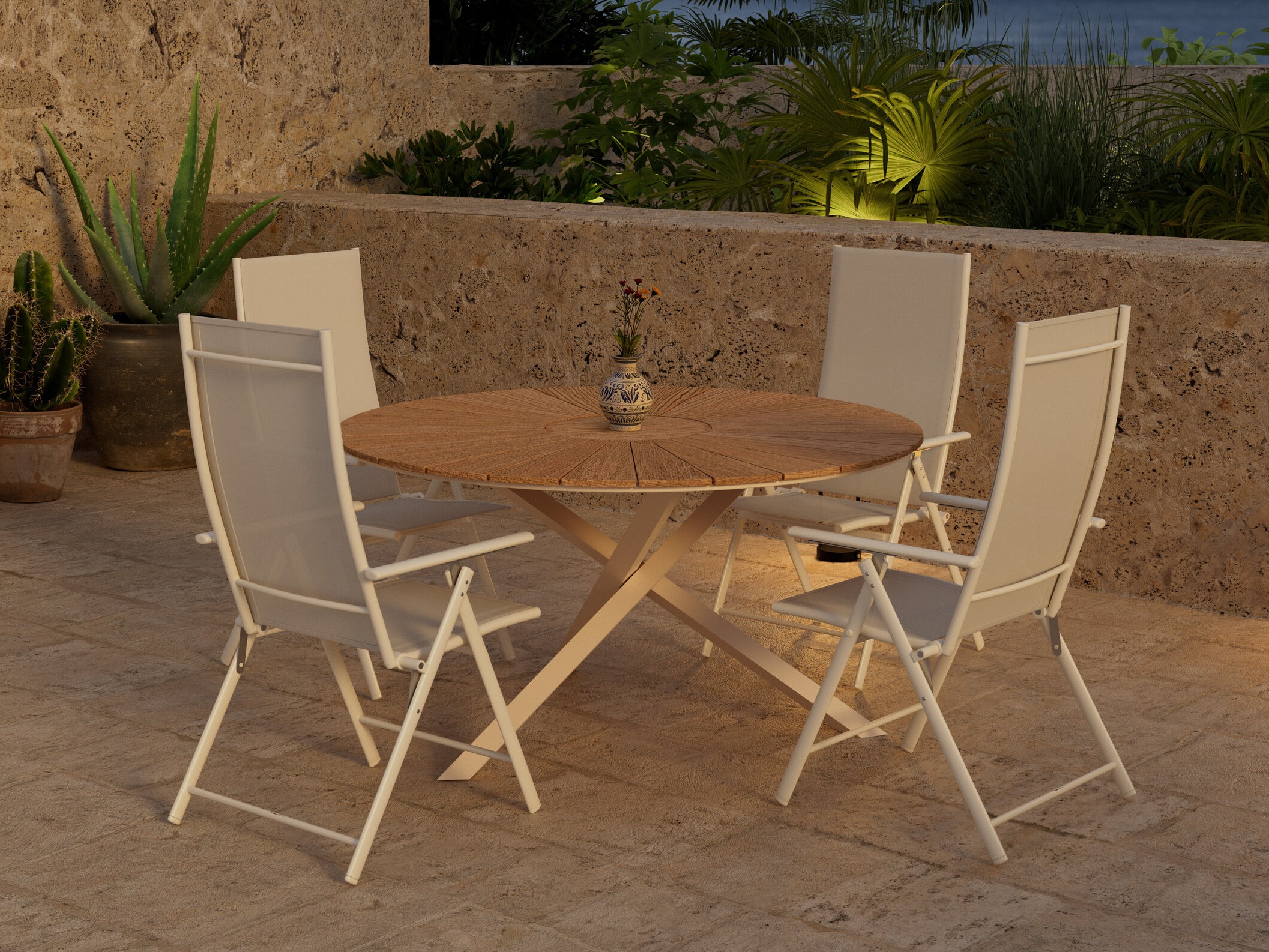 Komplet mize in stolov Dallas 5209