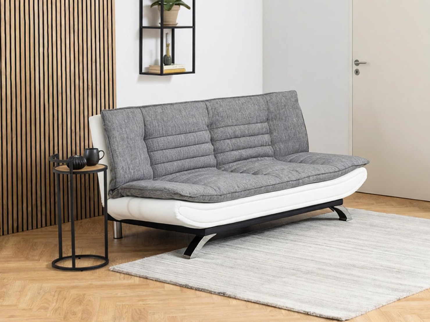 Raztegljiv kavč Norsica 228 (Bela + Svetlo siva)