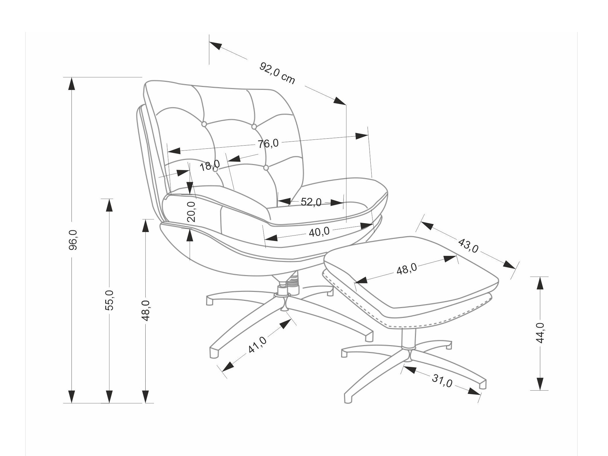 Fotelj Houston 1900 (Bež)