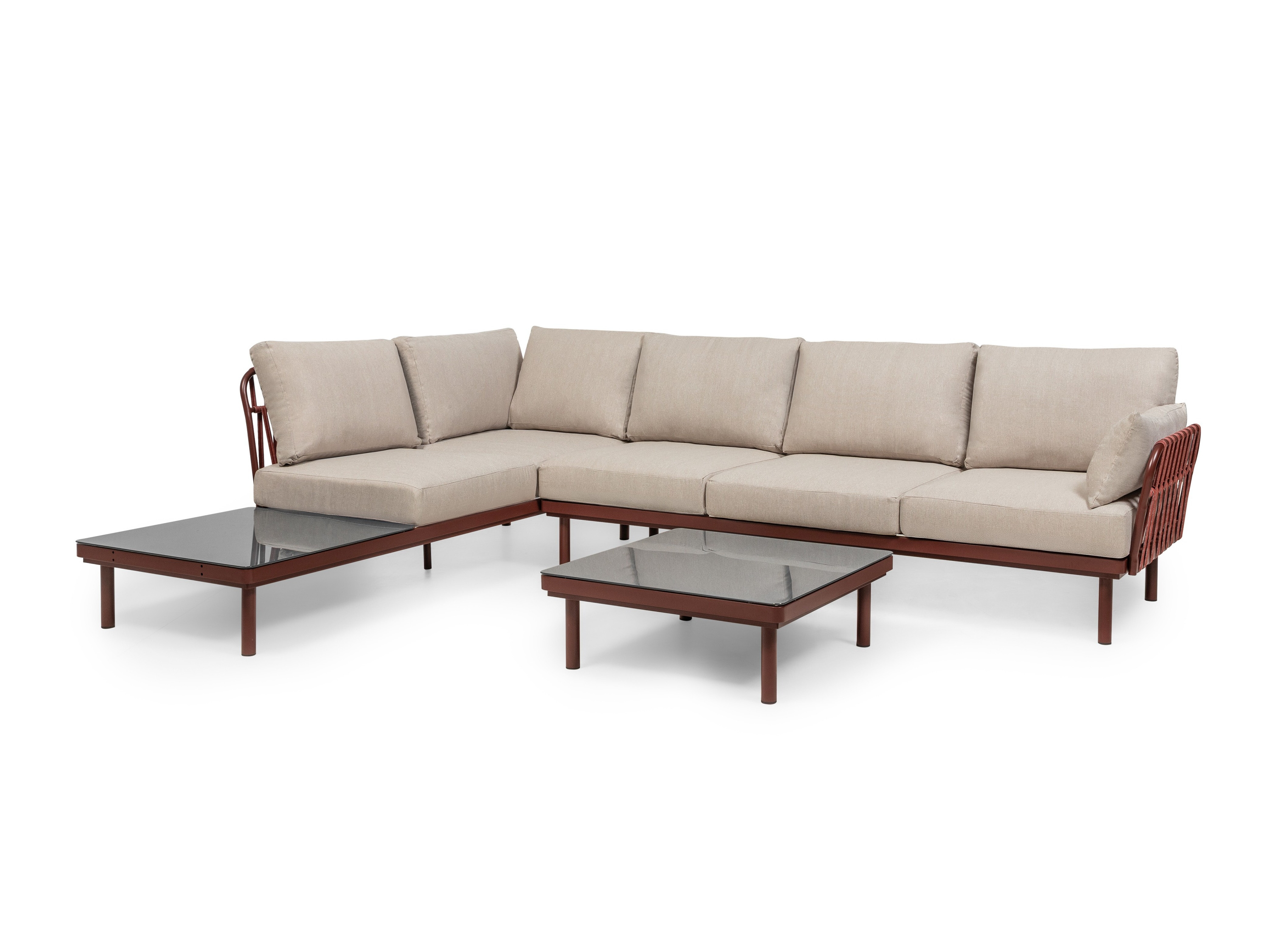 Komplet vrtnega pohištva Burleson 659 (Bordeaux + Svetlo bež)