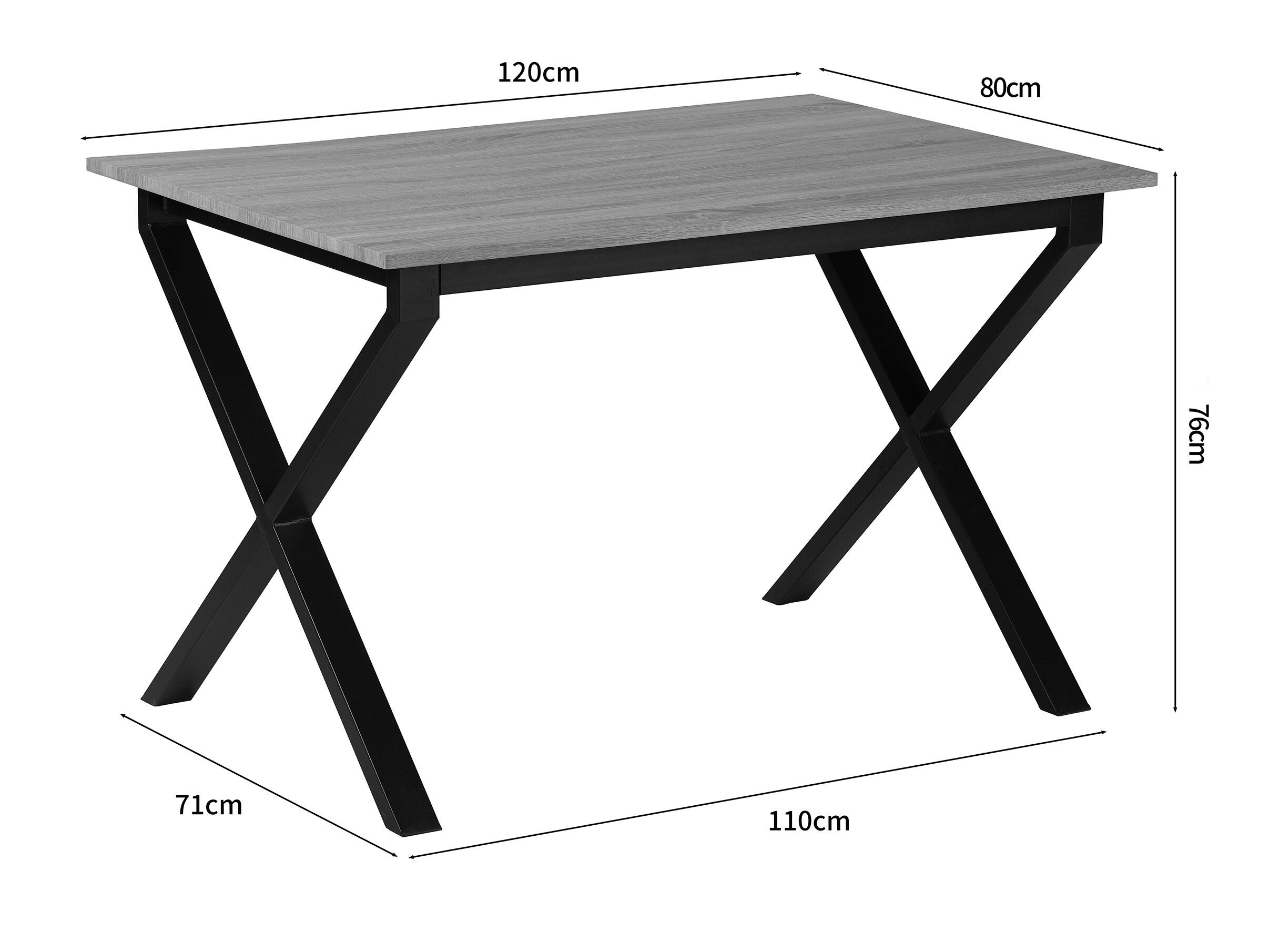 Miza Denton 1554 (Črna + Hrast)