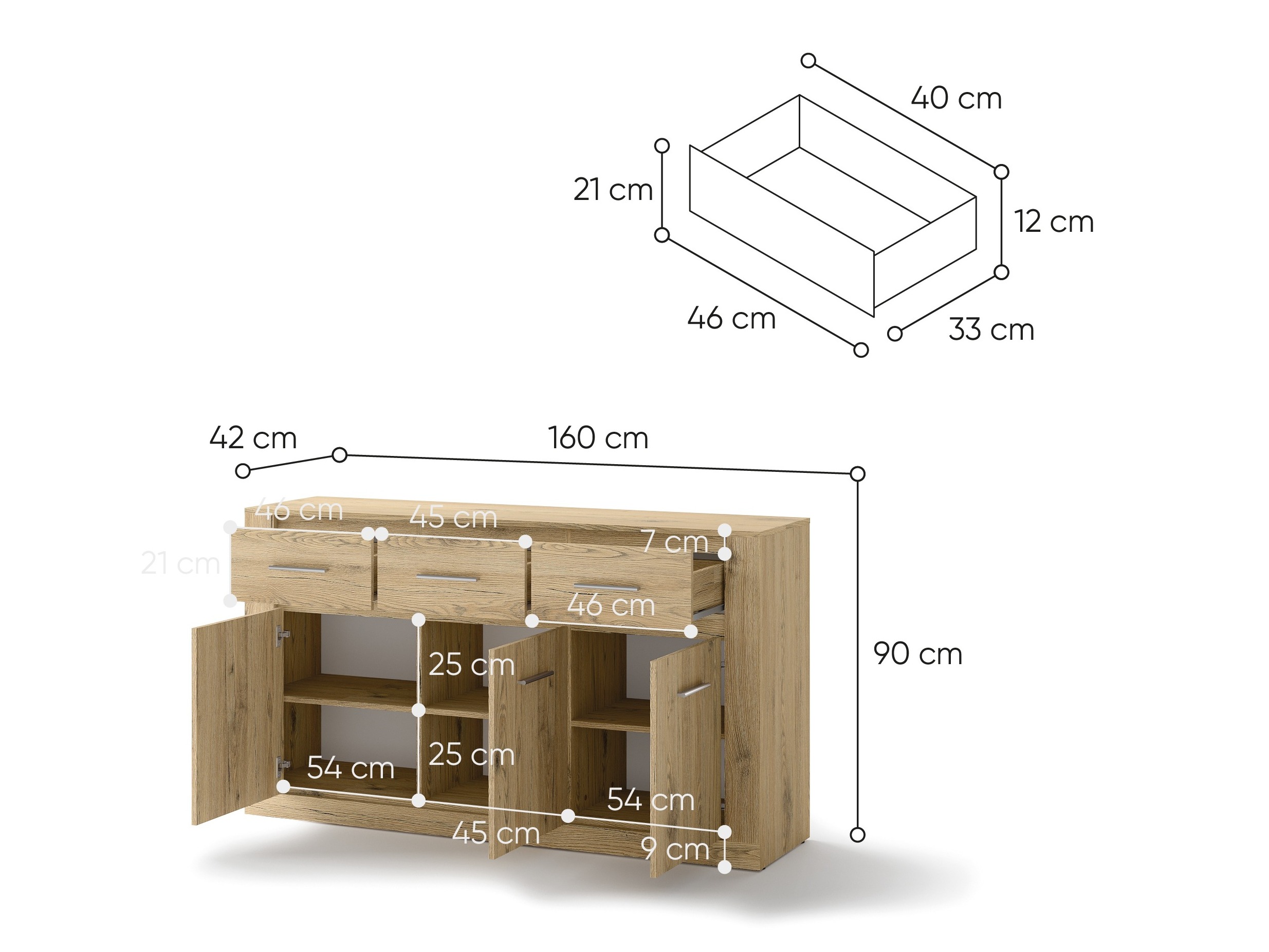Komoda Cirdelu 109 (Hrast San Remo)